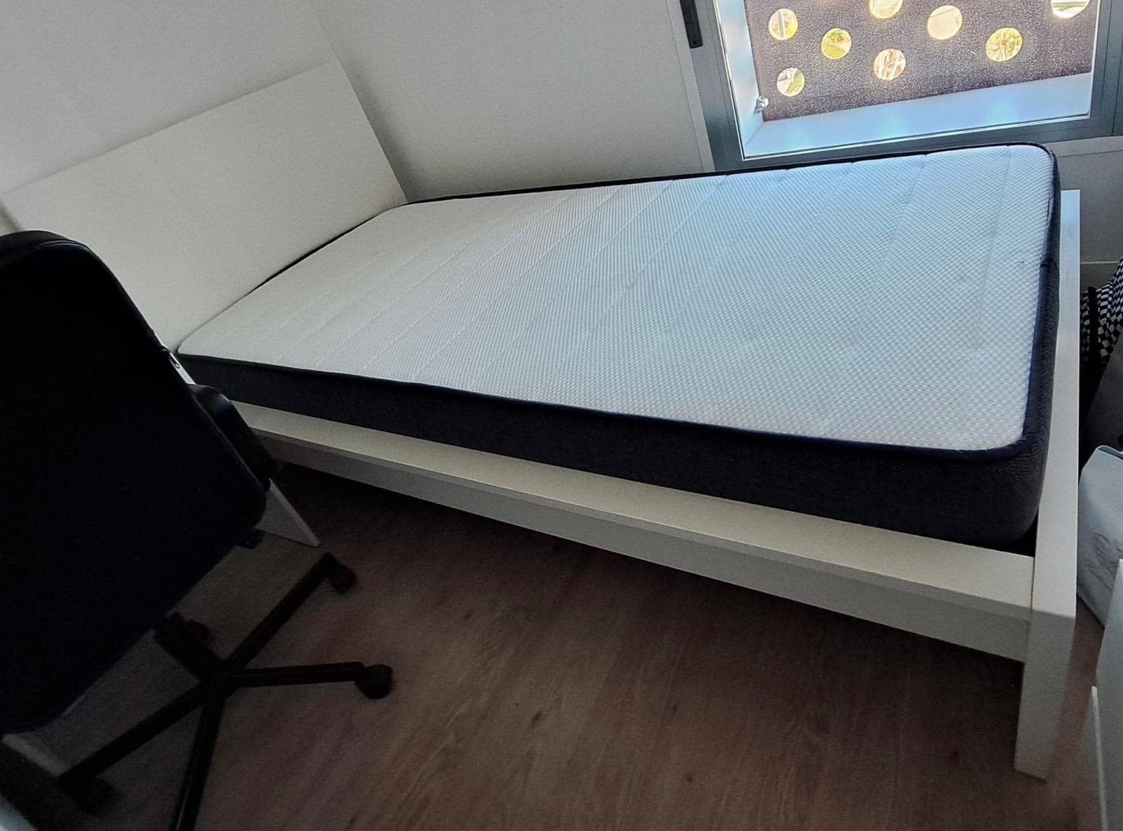 MALM estructura de cama, blanco/Lönset, 90x200 cm