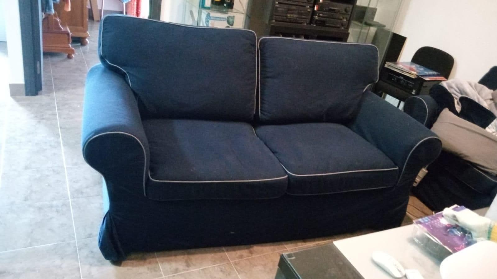 EKTORP sofá de 2 plazas, Hillared azul oscuro