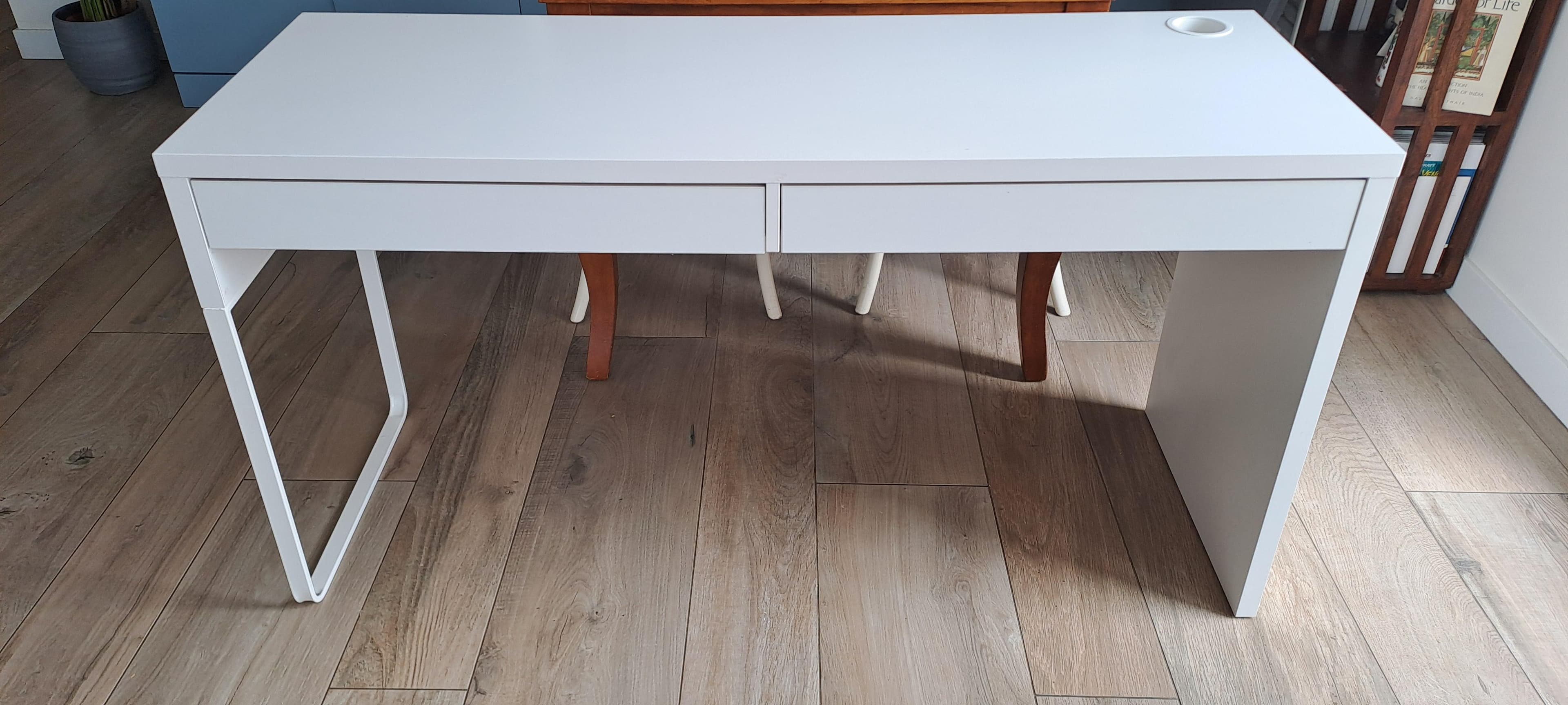 MICKE desk, white, 142x50 cm
