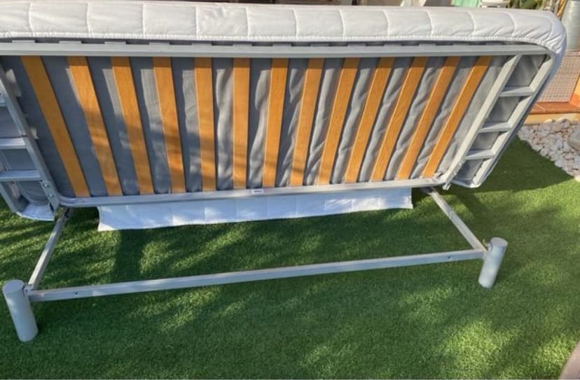 NYHAMN 3-seat sofa-bed, with foam mattress/Naggen beige