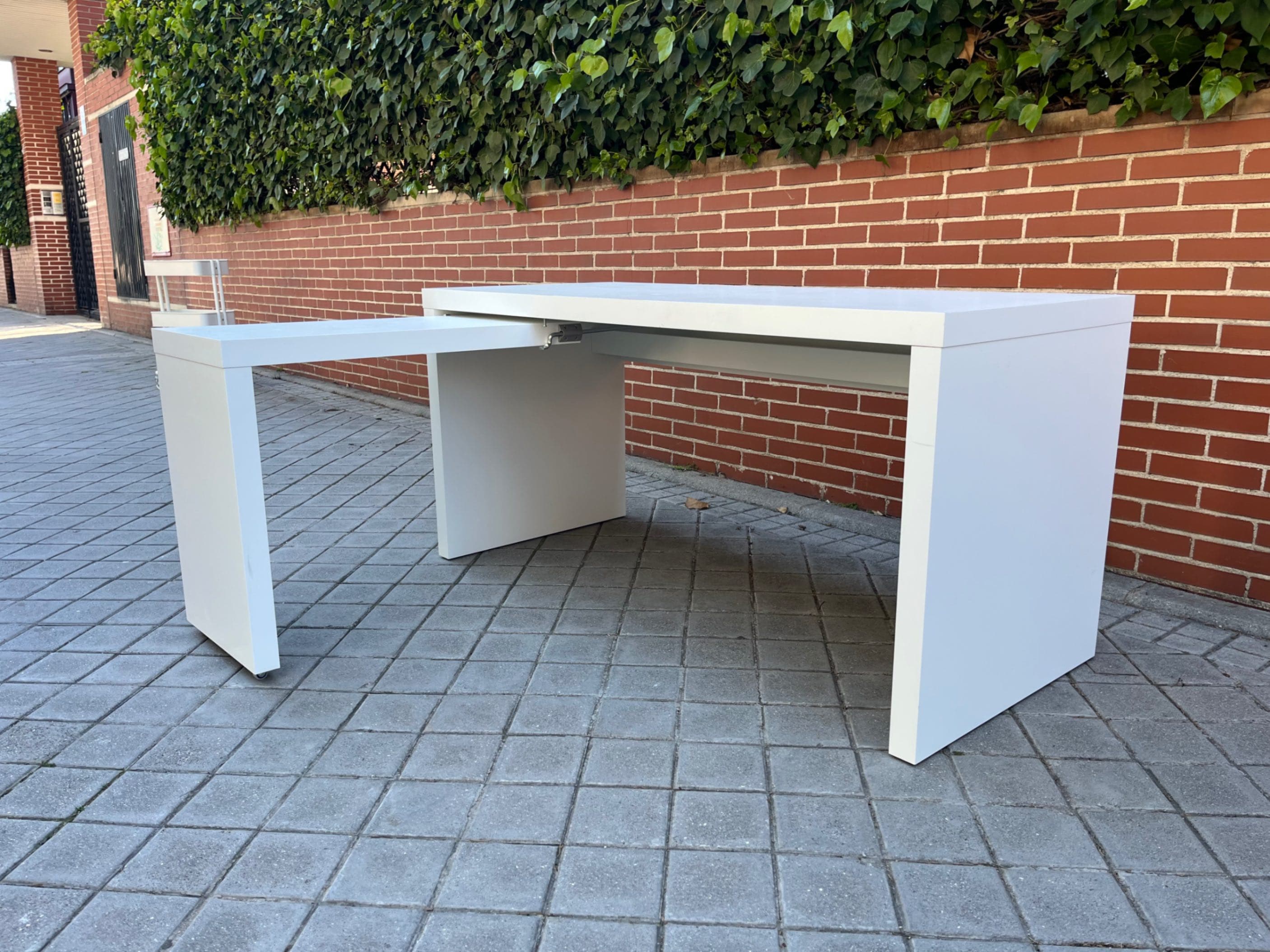 MALM escritorio con tablero extraíble, blanco, 151x65 cm