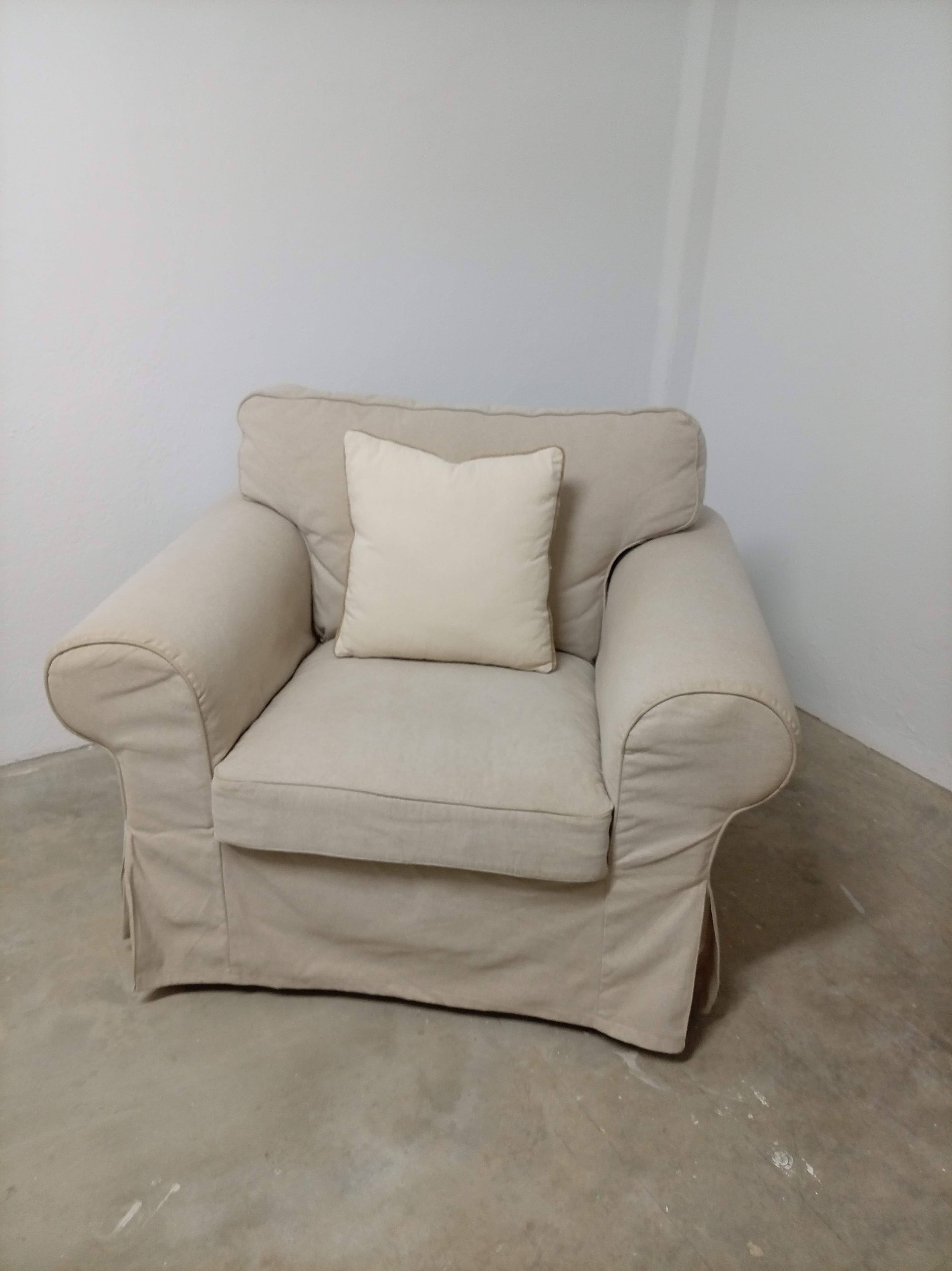 EKTORP armchair, Kilanda light beige
