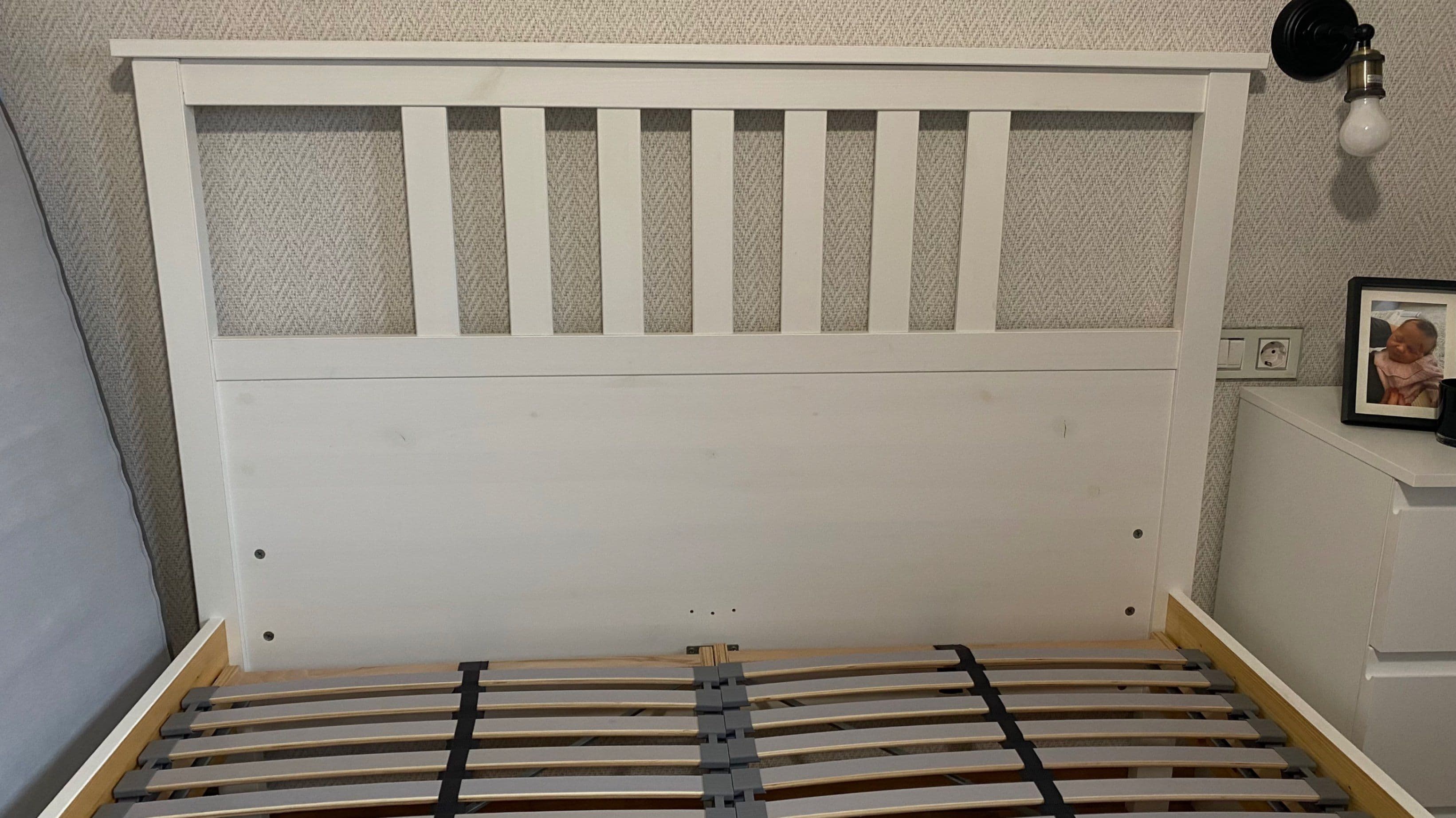 HEMNES bed frame, white stain, 140x200 cm