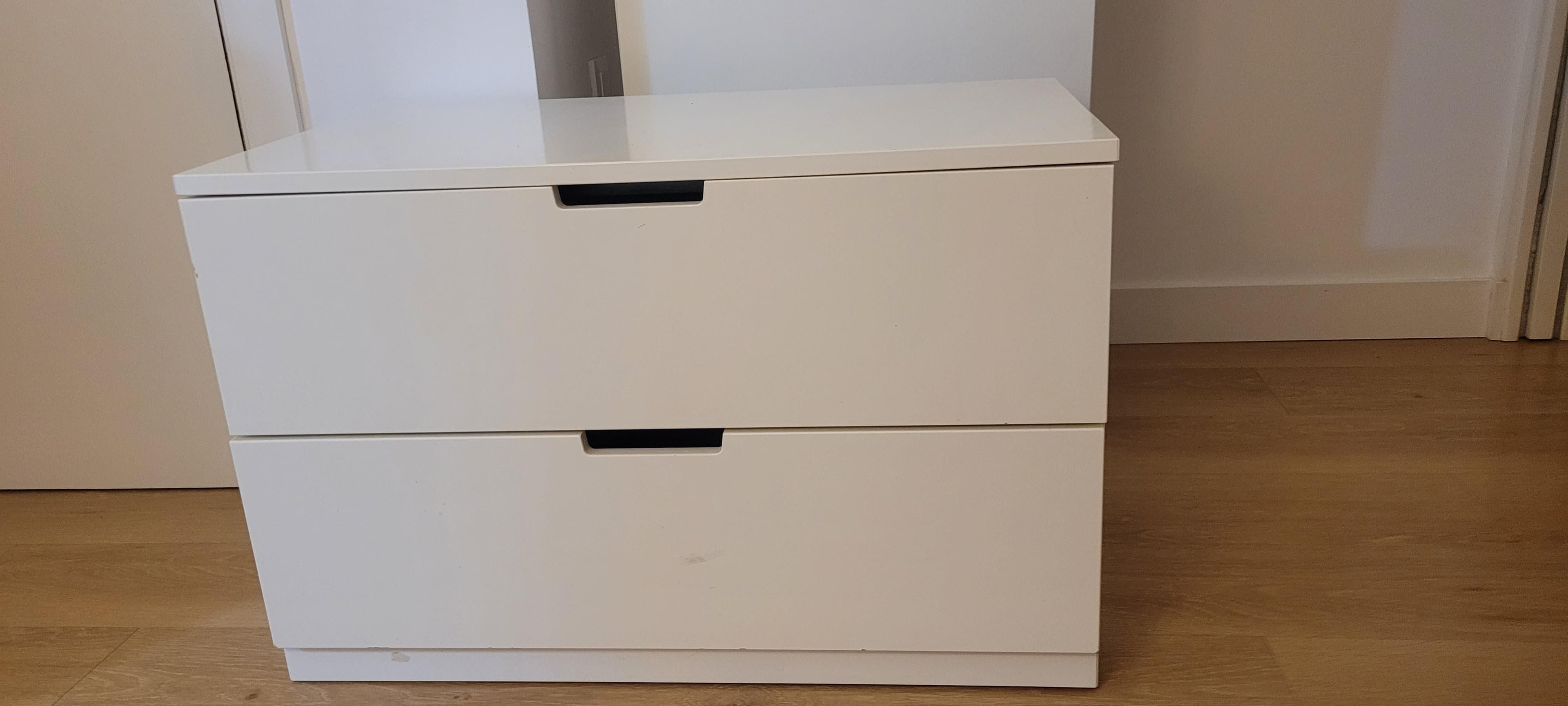 NORDLI cómoda de 2 cajones, blanco, 80x54 cm