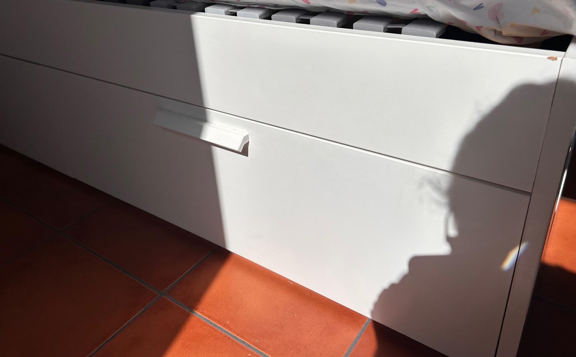 BRIMNES bed frame with storage, white, 90x200 cm