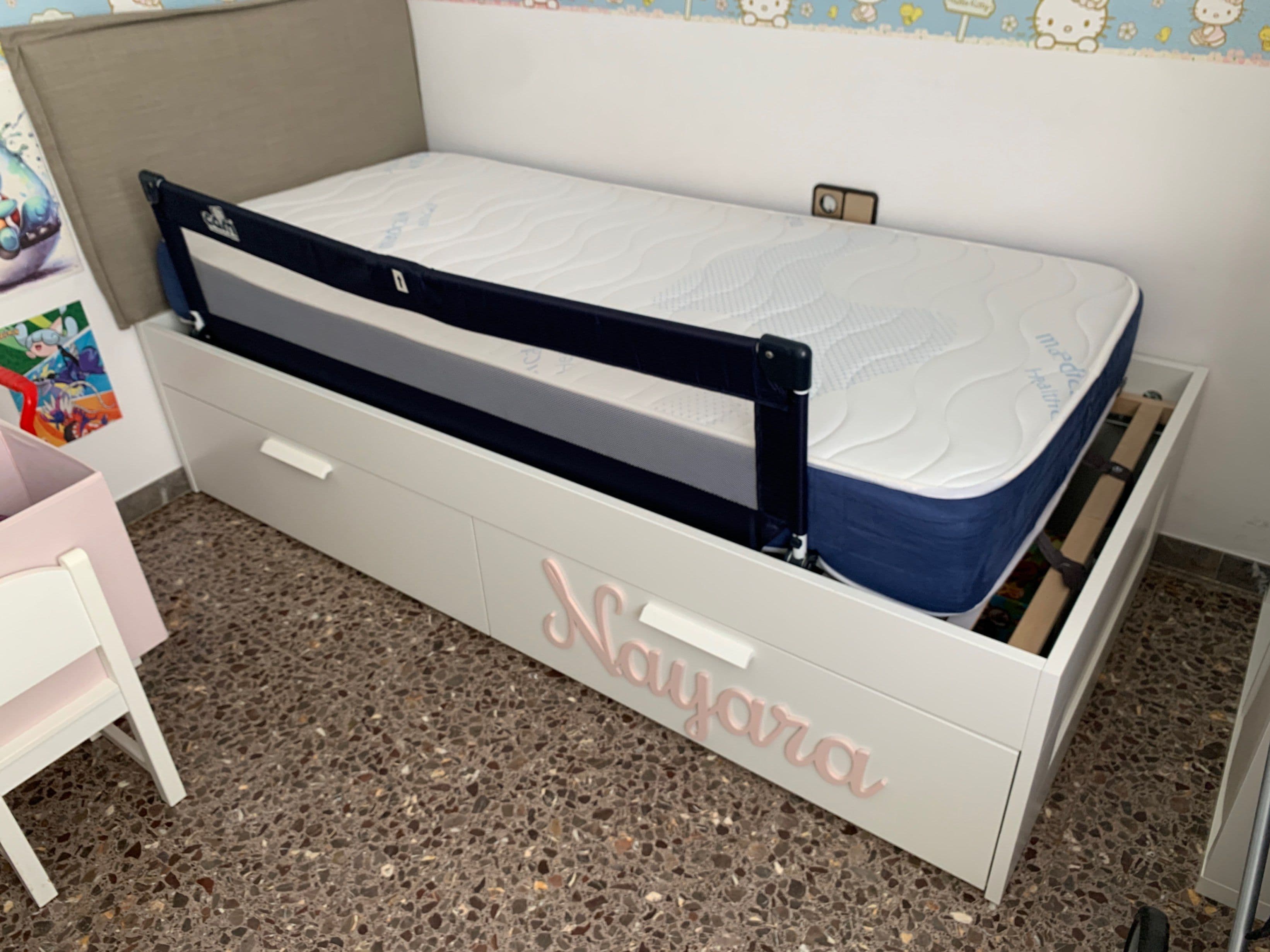 BRIMNES bed frame with storage, white, 90x200 cm