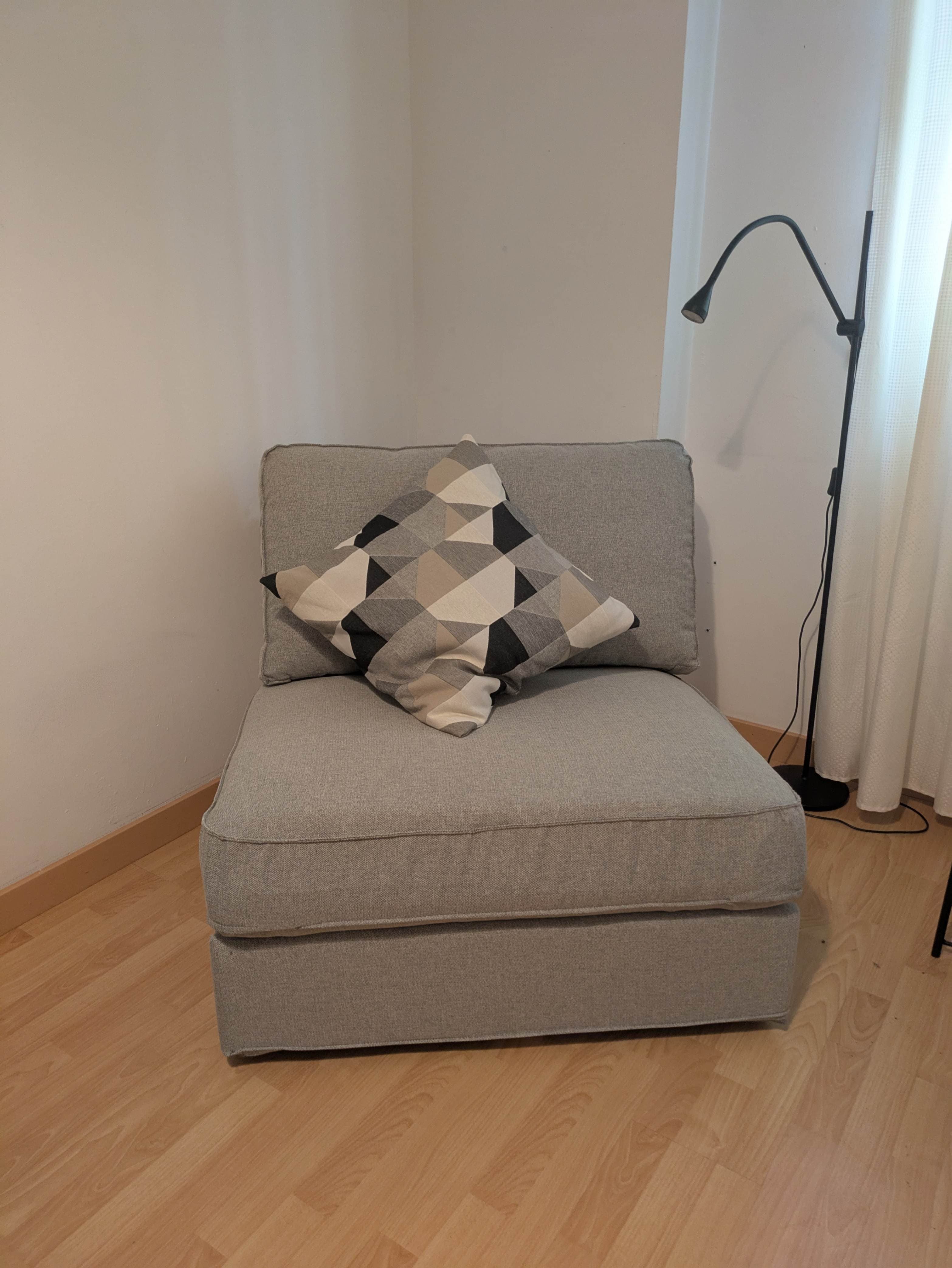 KIVIK 1-seat sofa-bed, Tibbleby beige/grey