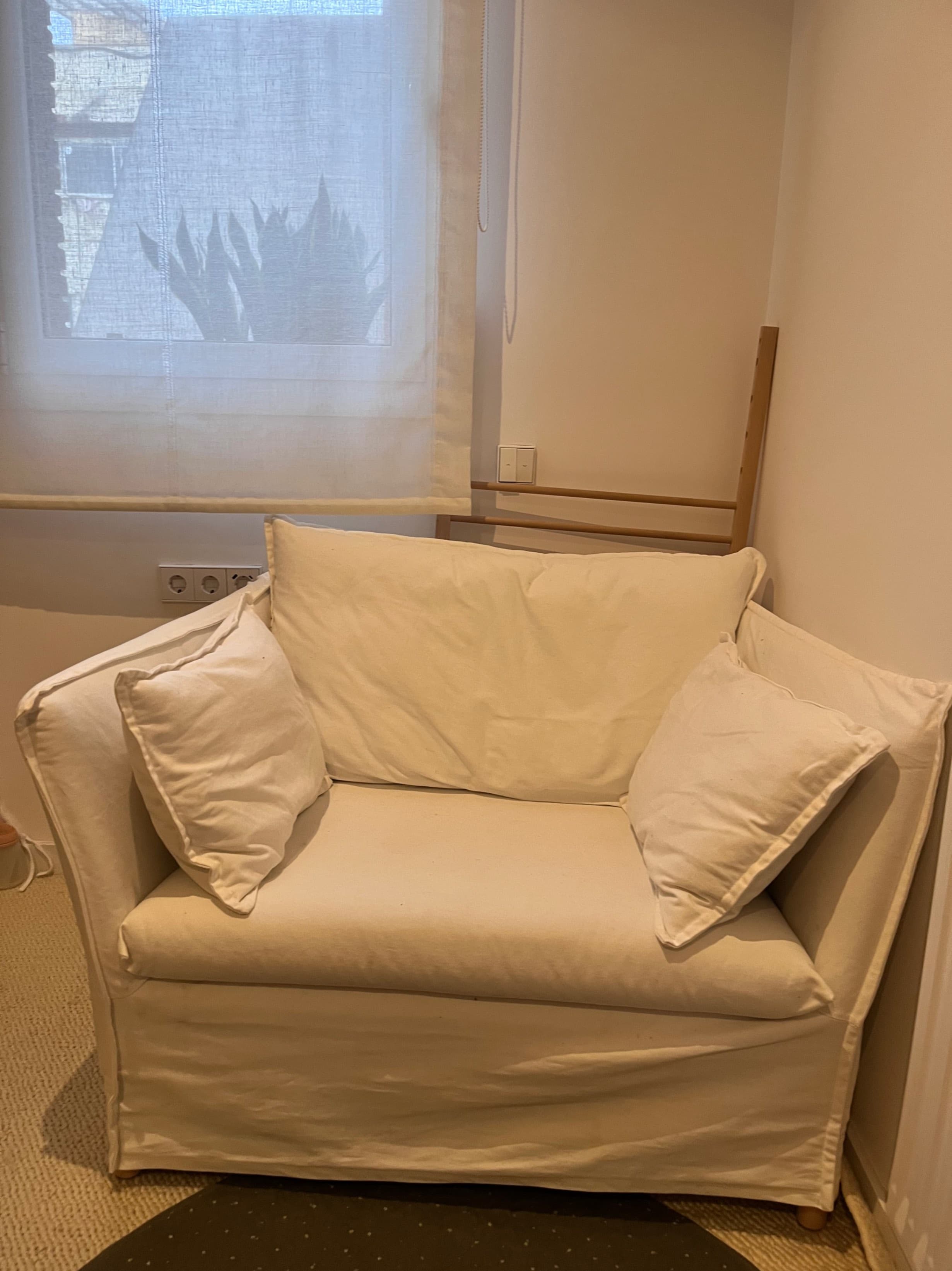 BACKSÄLEN 1,5-seat armchair, Blekinge white