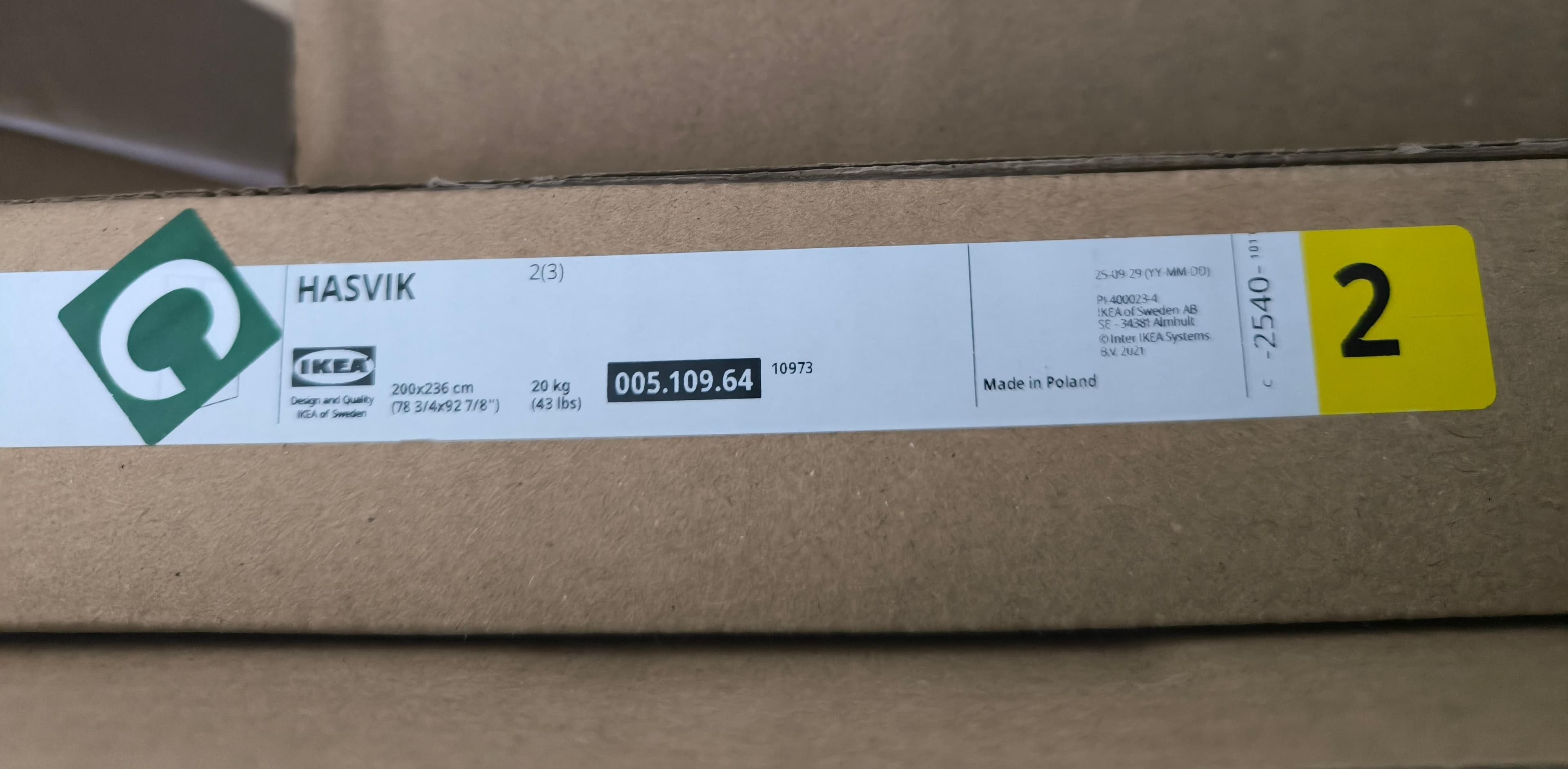 HASVIK portas corredizas, 2 uds, beixe agrisado, 200x236 cm