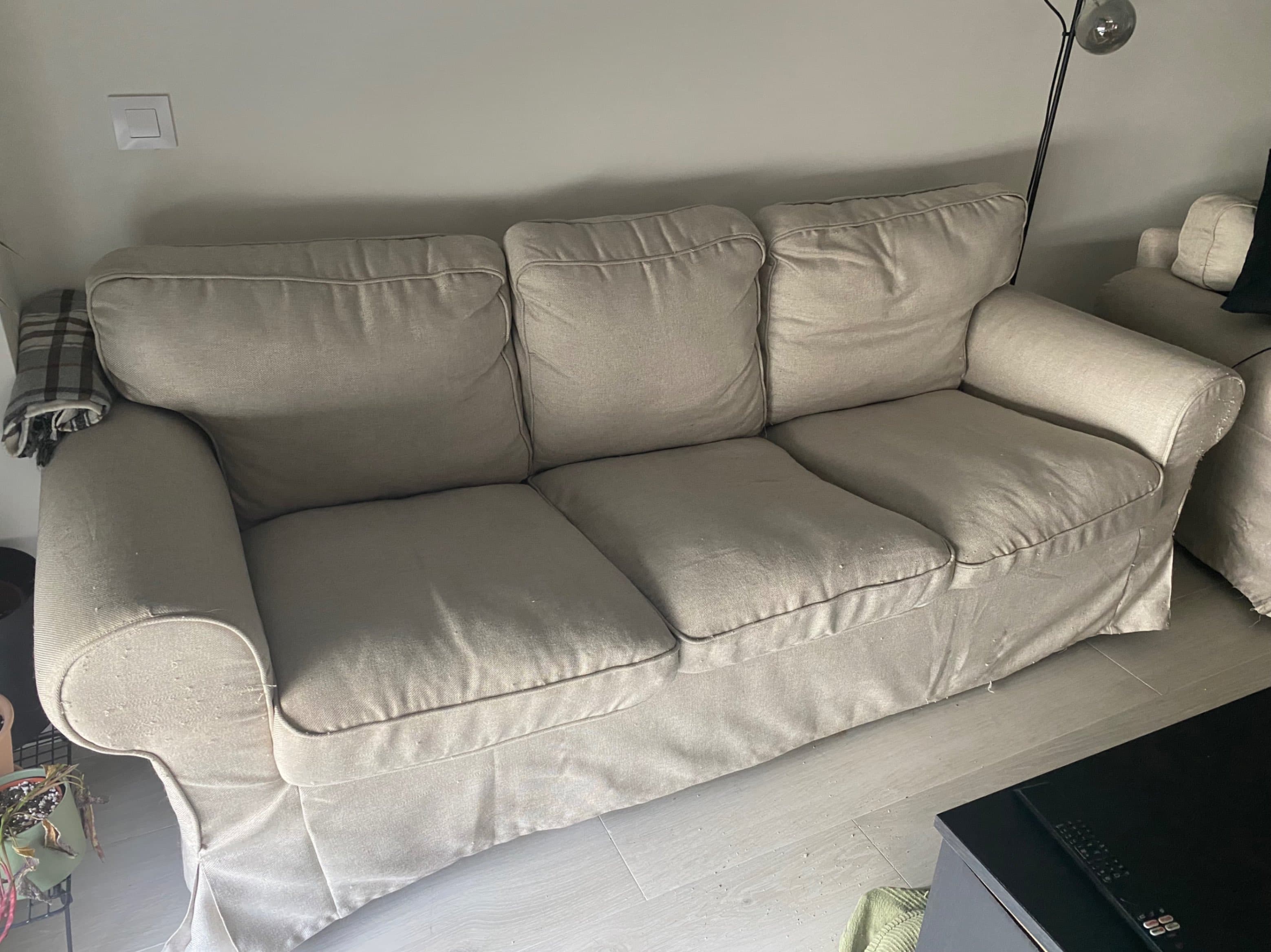 EKTORP 3-seat sofa, Kilanda light beige