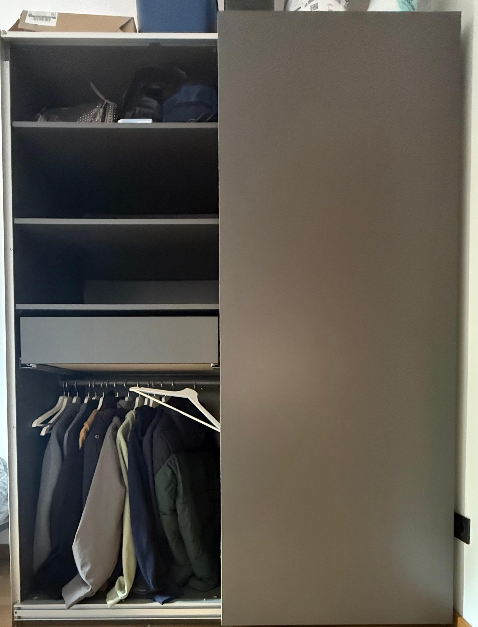 PAX / HASVIK armario, gris escuro/gris escuro, 200x66x201 cm