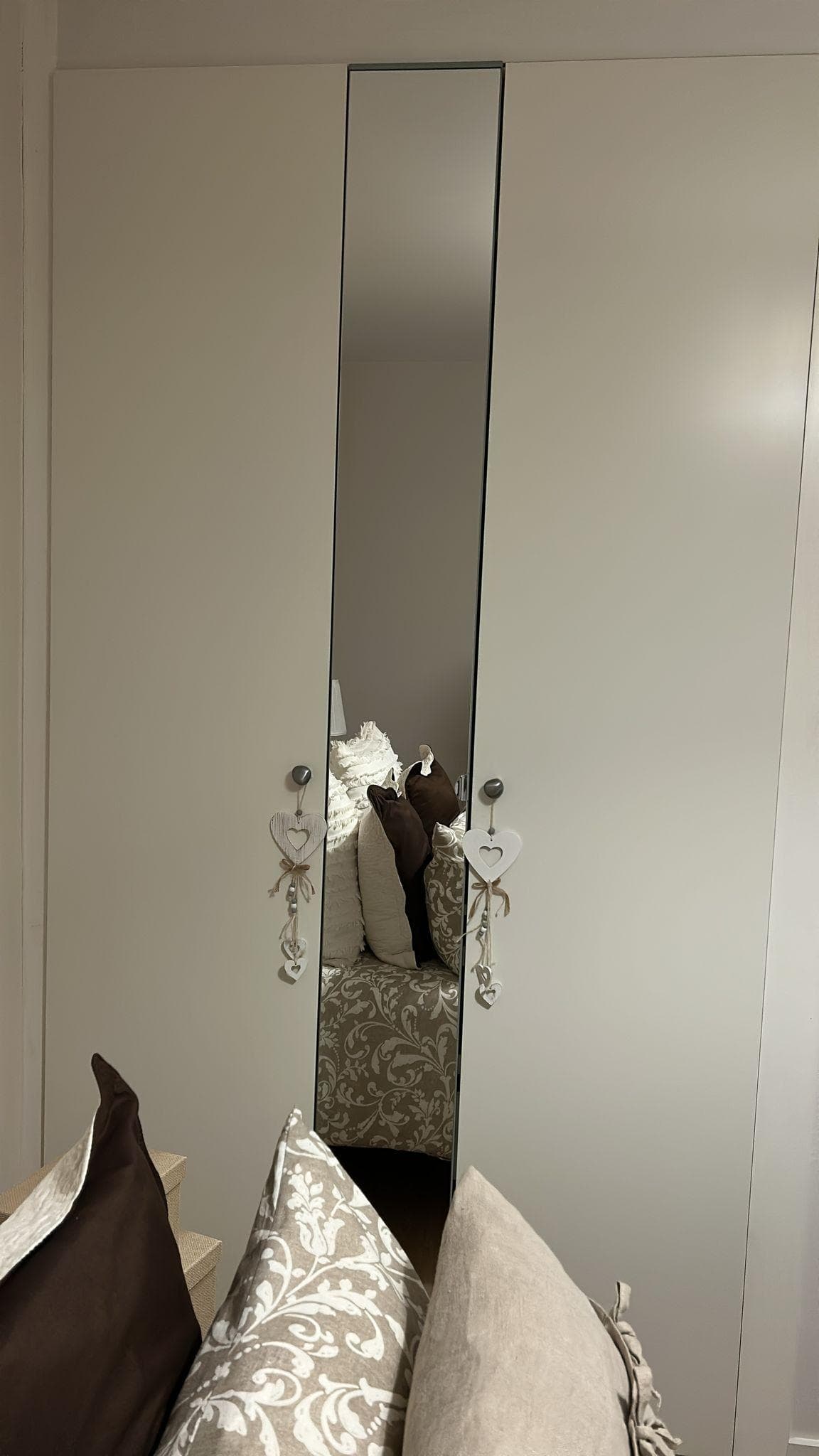 ÅHEIM porta amb frontisses, mirall, 25x229 cm