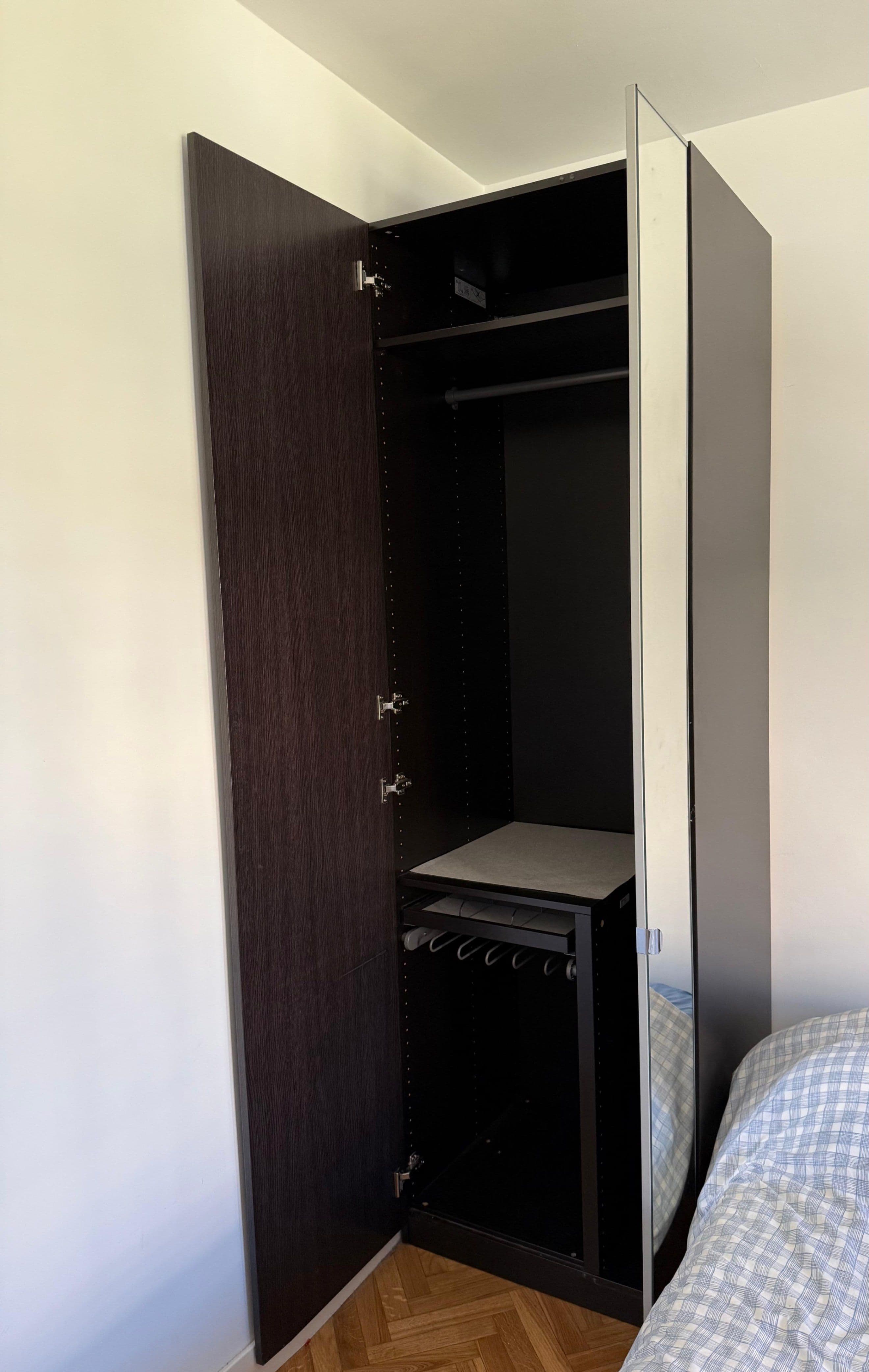 PAX wardrobe frame, dark grey, 100x35x236 cm