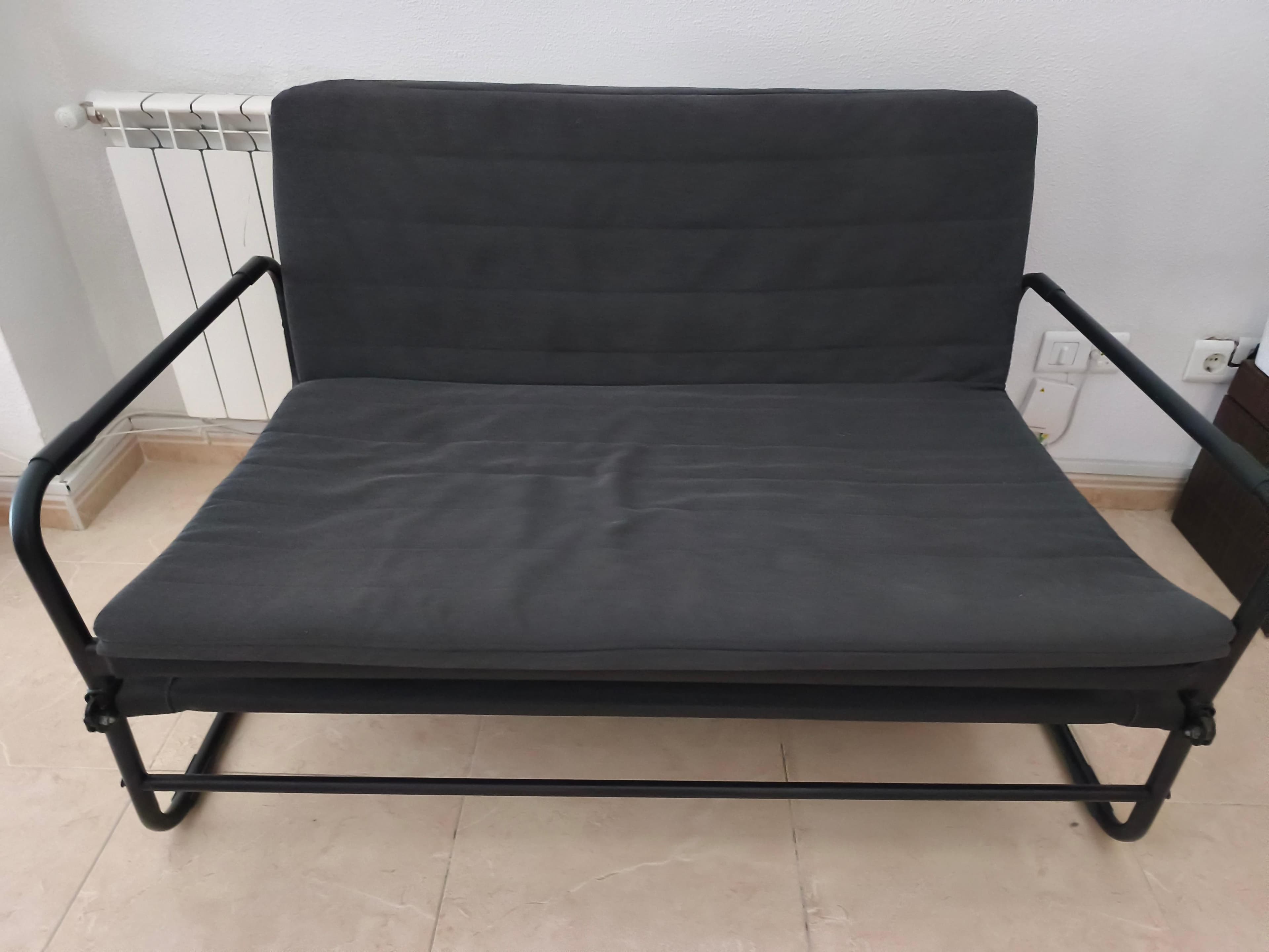 HAMMARN sofa-bed, Knisa dark grey/black