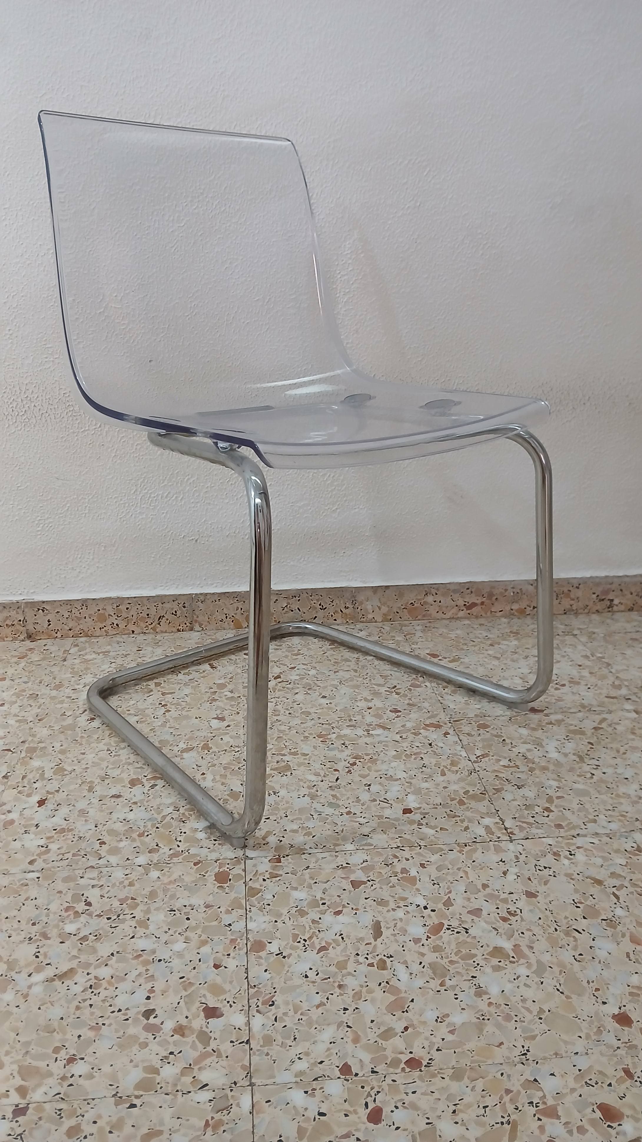 TOBIAS Silla, transparente, cromado