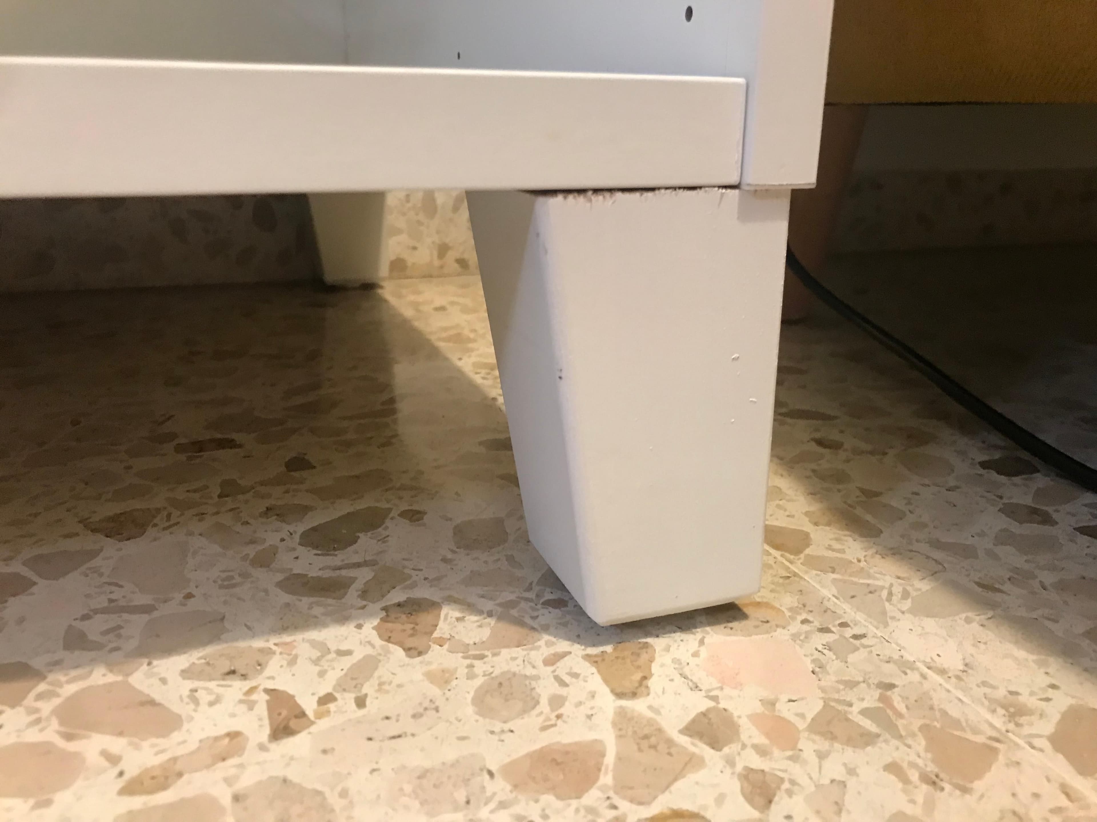 LÄTTHET leg, white/wood, 11 cm