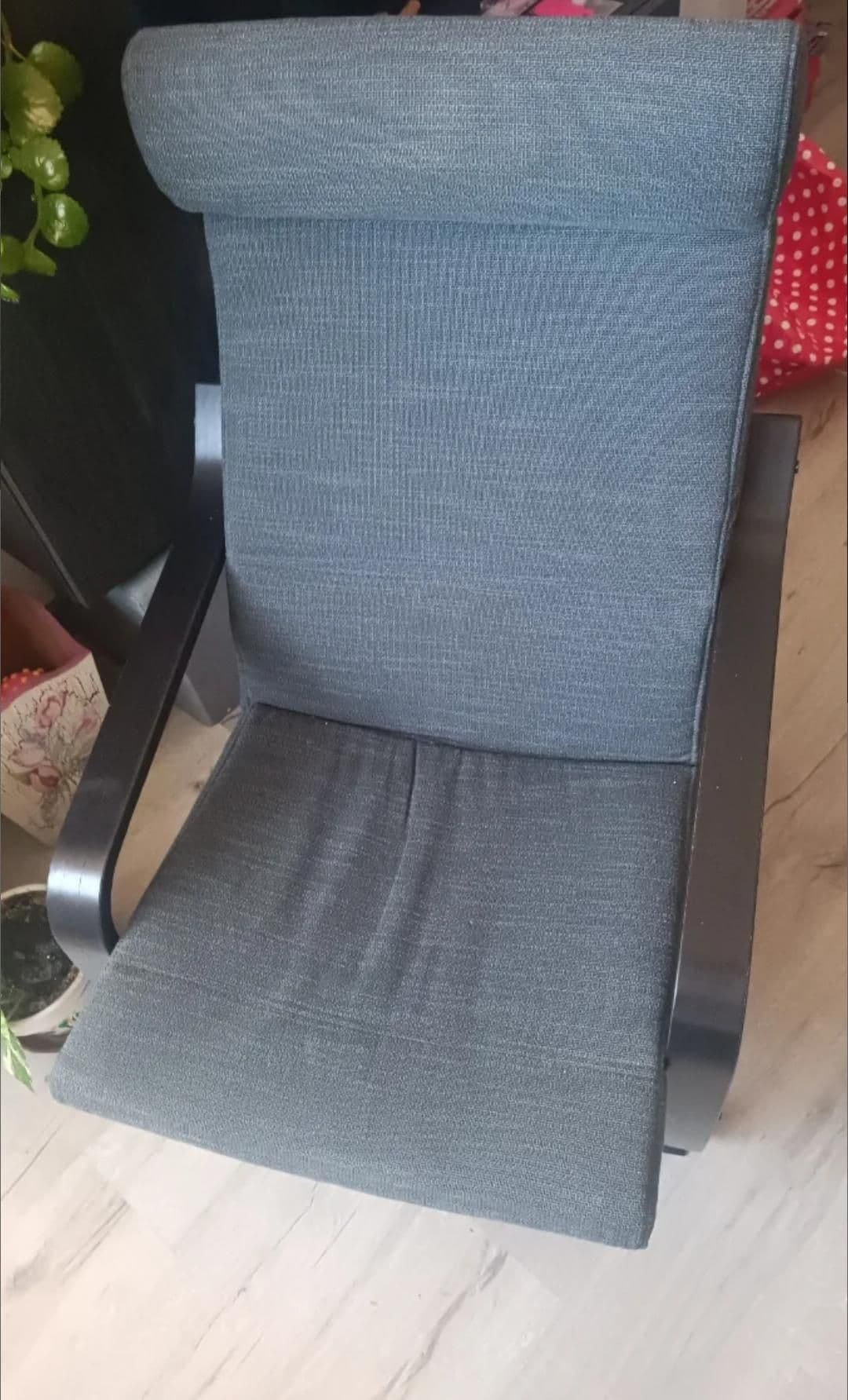 POÄNG armchair, black-brown/Gunnared dark grey