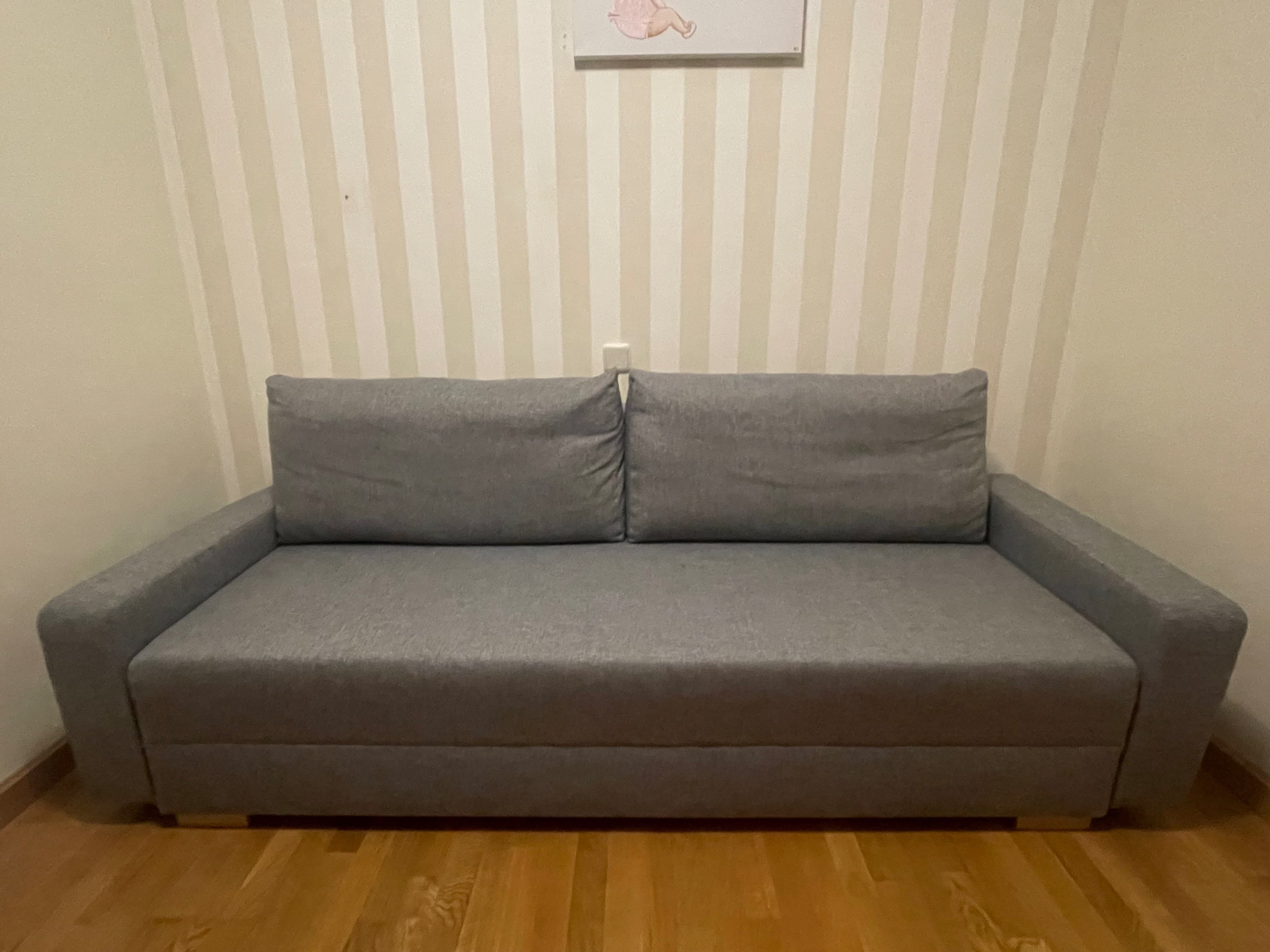 GRÄLVIKEN 3-seat sofa-bed, grey