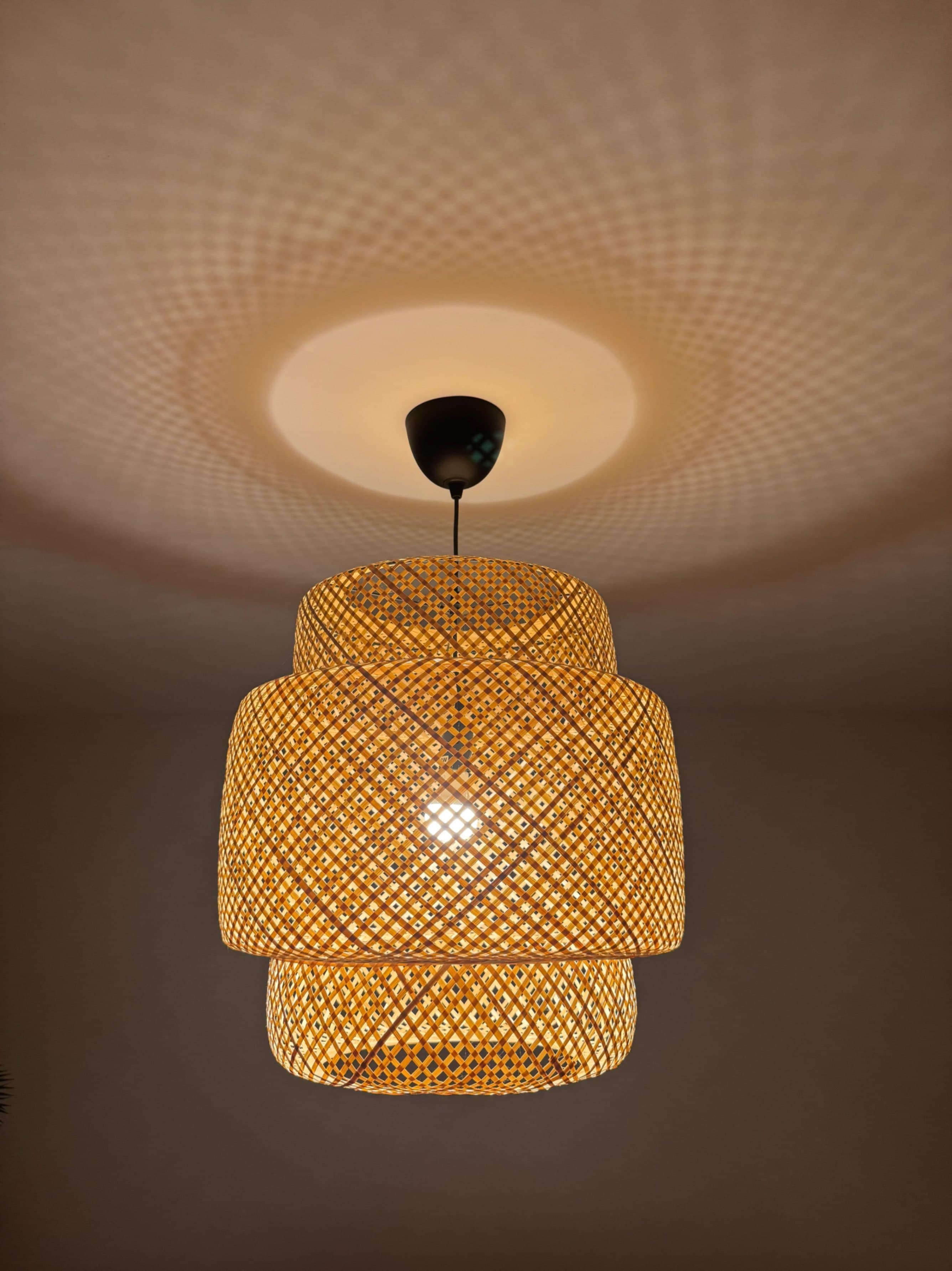 SINNERLIG lámpara de techo, bambú/a mano, 50 cm