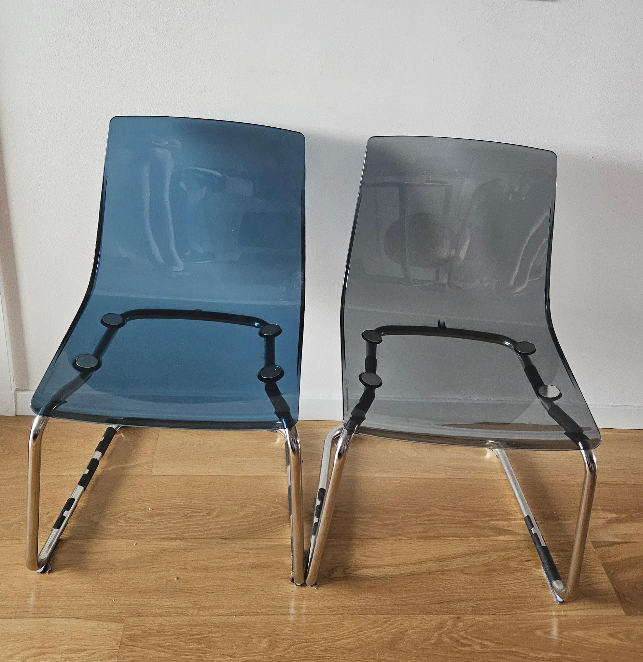 TOBIAS chair, grey/chrome-plated