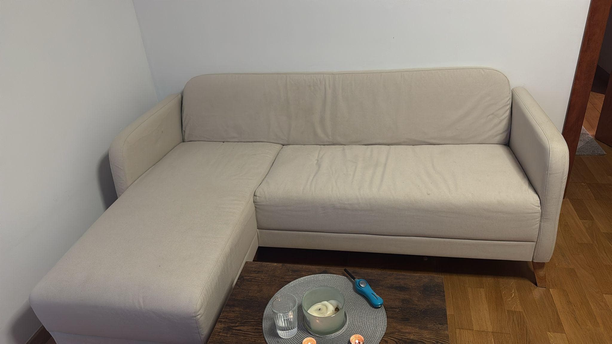 LINANÄS 3 eserlekuko sofa, +chaiselongue-ak/Vissle beixa