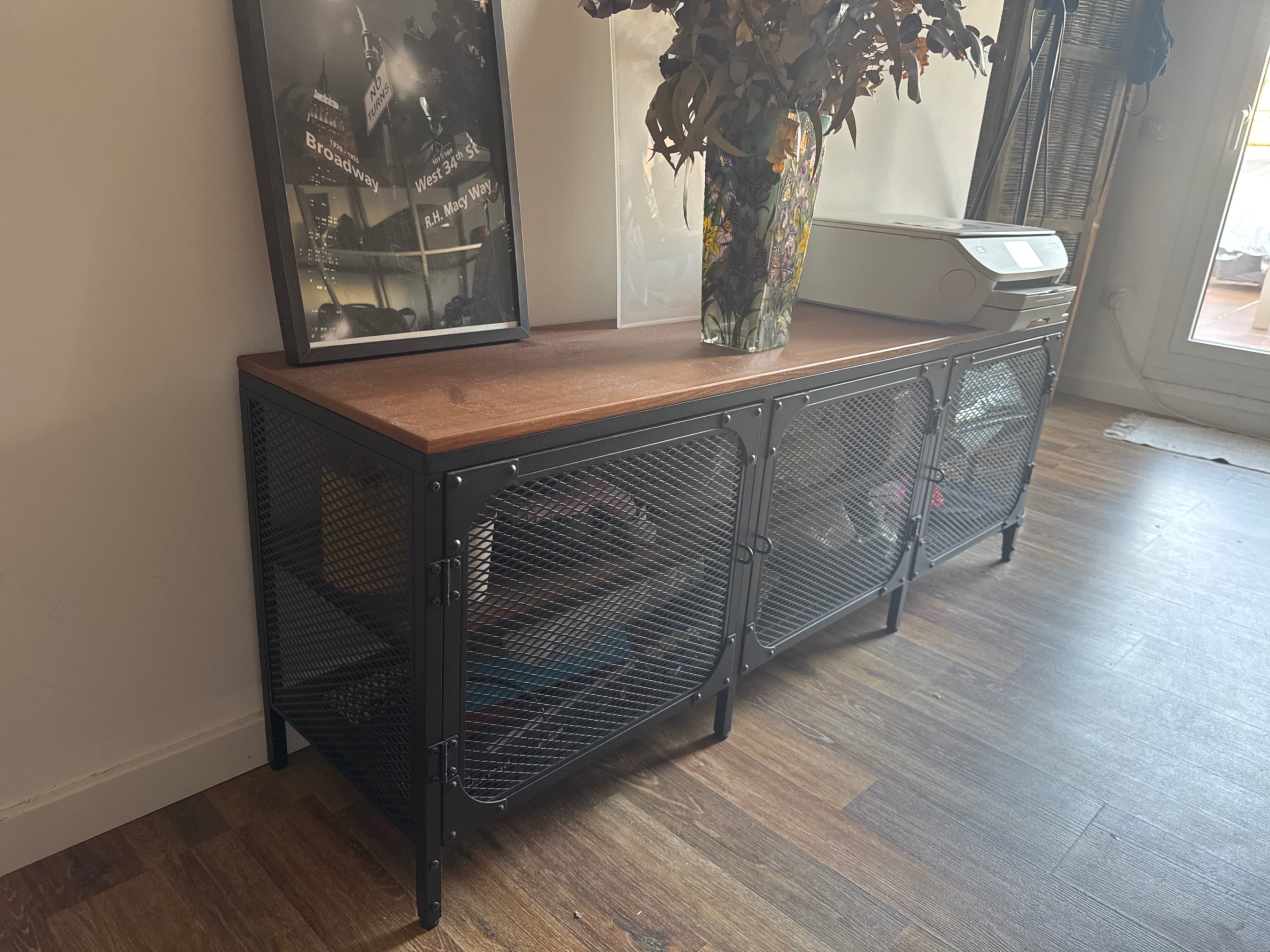 FJÄLLBO banc de TV, negre, 150x36x54 cm
