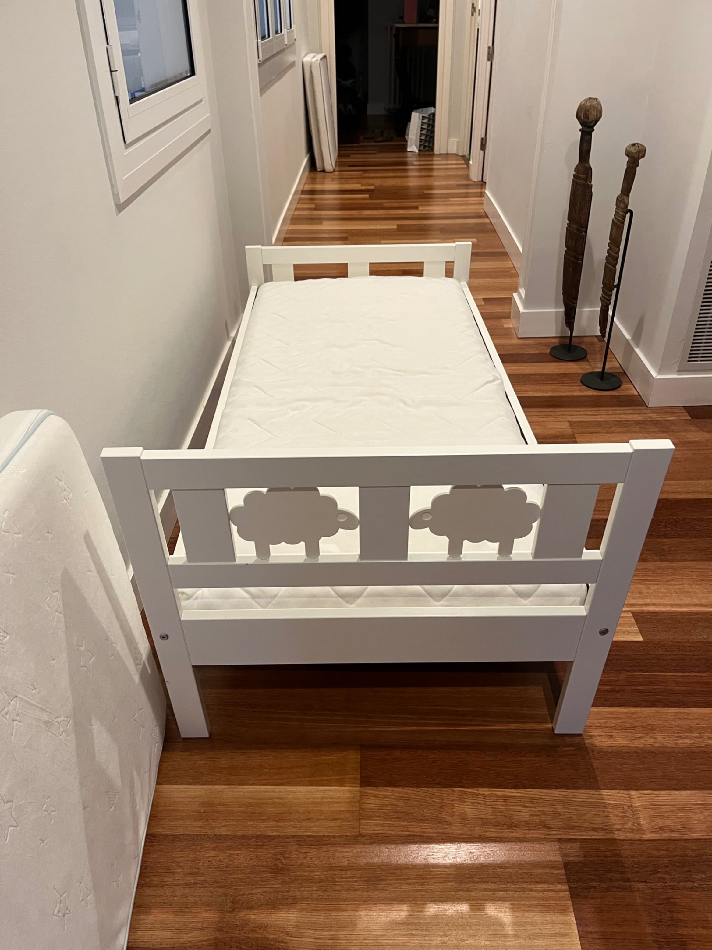 KRITTER bed frame with slatted bed base, white, 70x160 cm