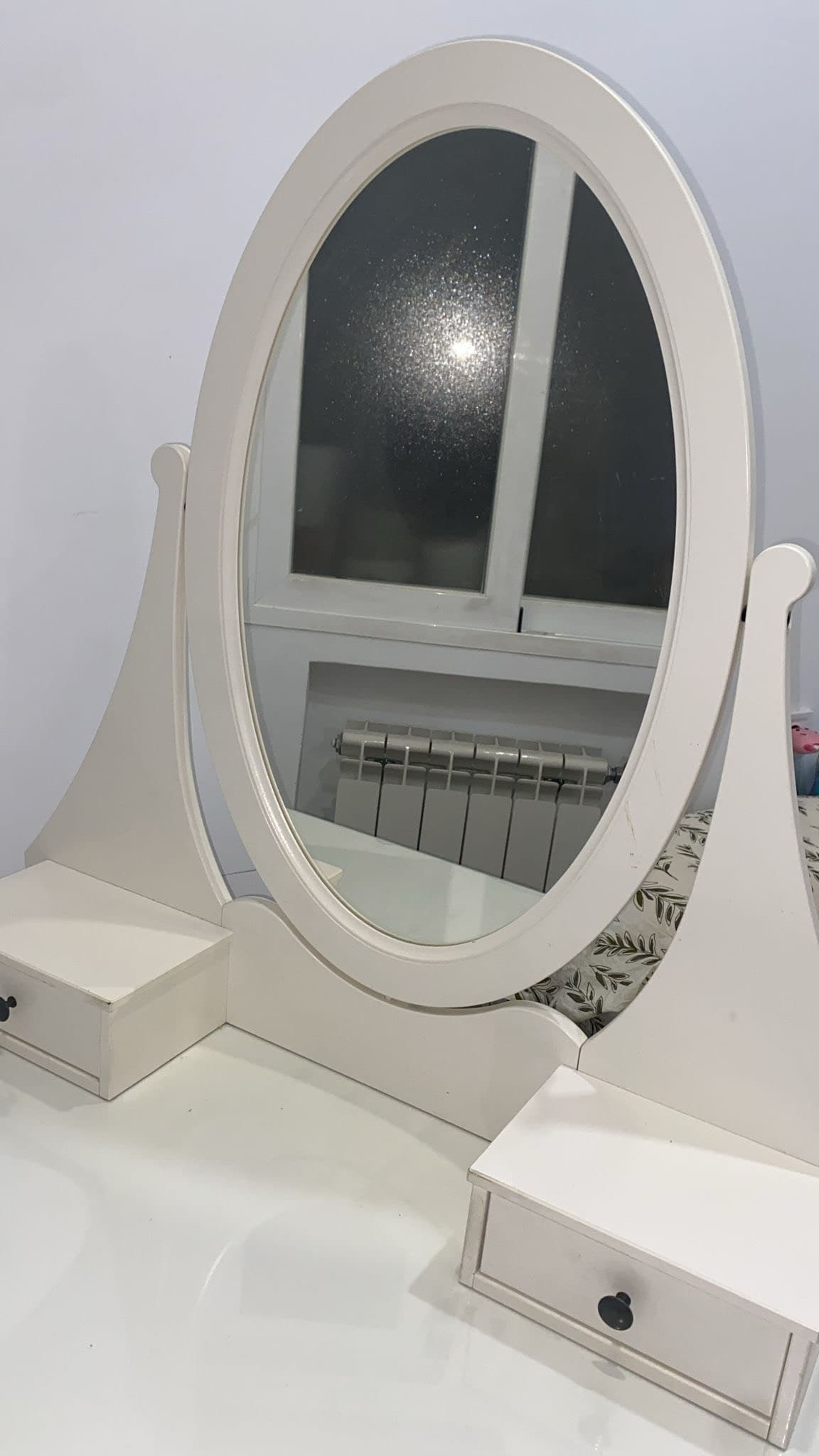 HEMNES dressing table with mirror, white, 100x50 cm