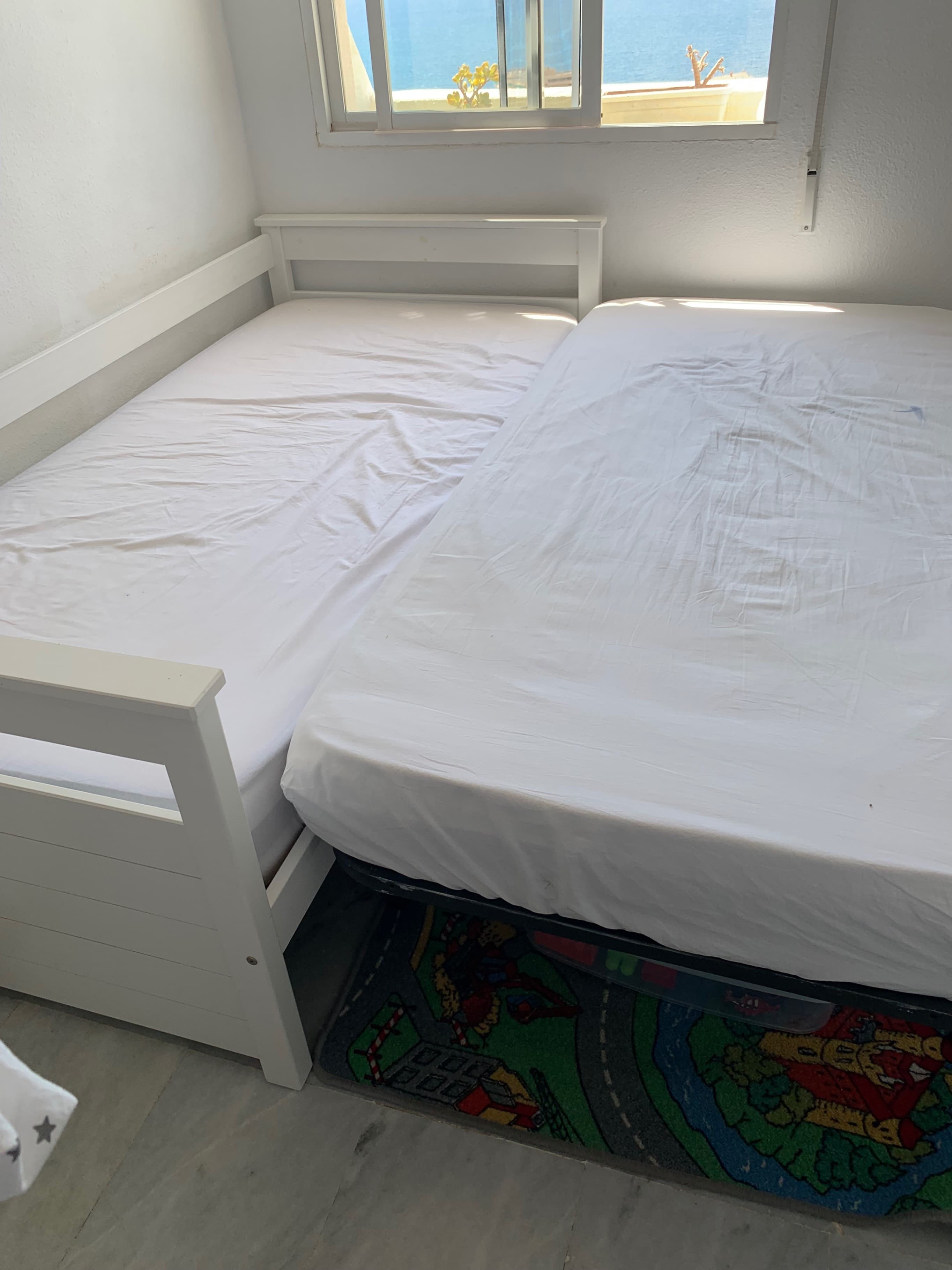 BRIMNES 2 tiraderadun diban-egitura, zuria, 80x200 cm