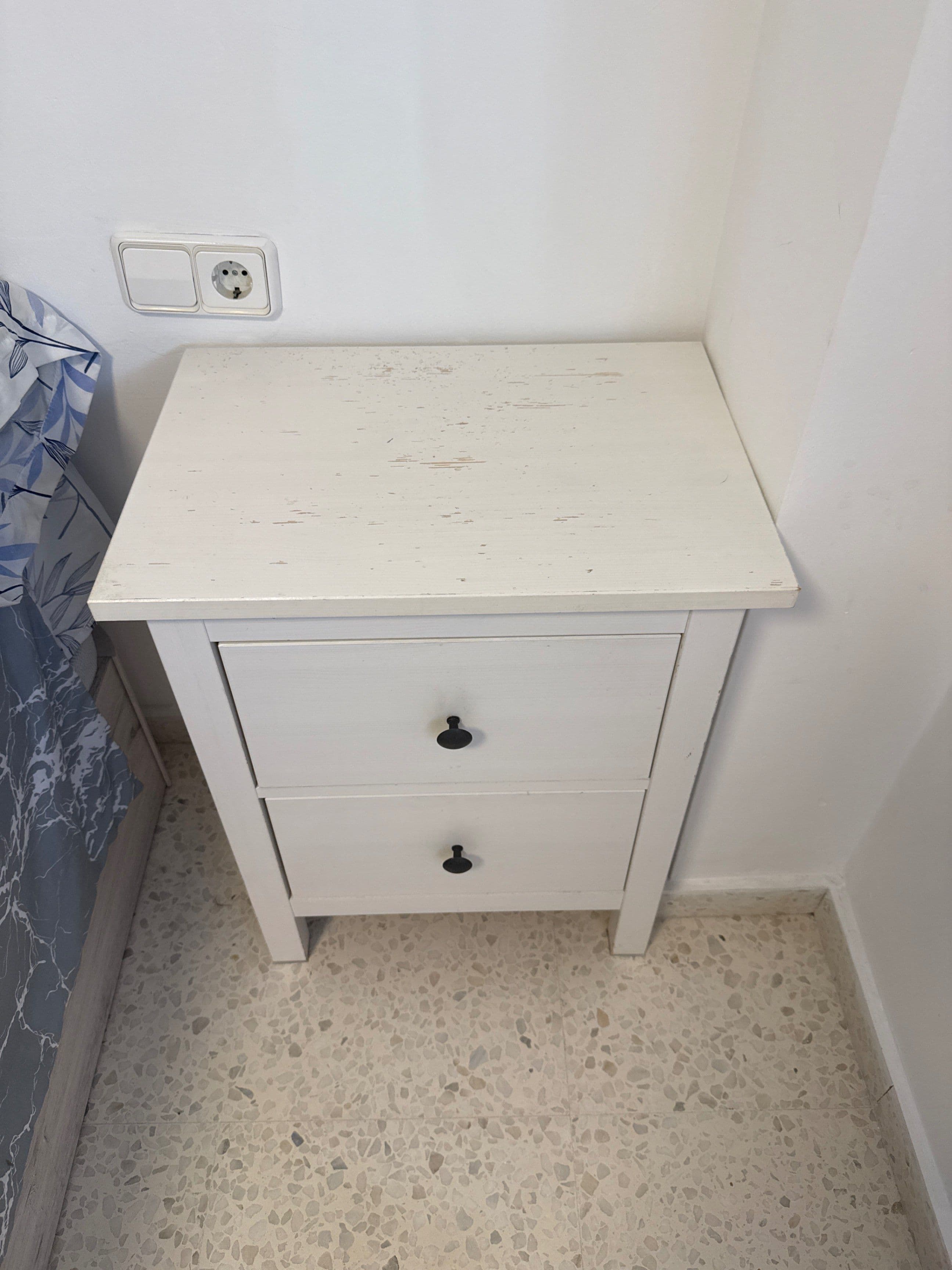 HEMNES cómoda de 2 caixóns, tintura branca, 54x66 cm
