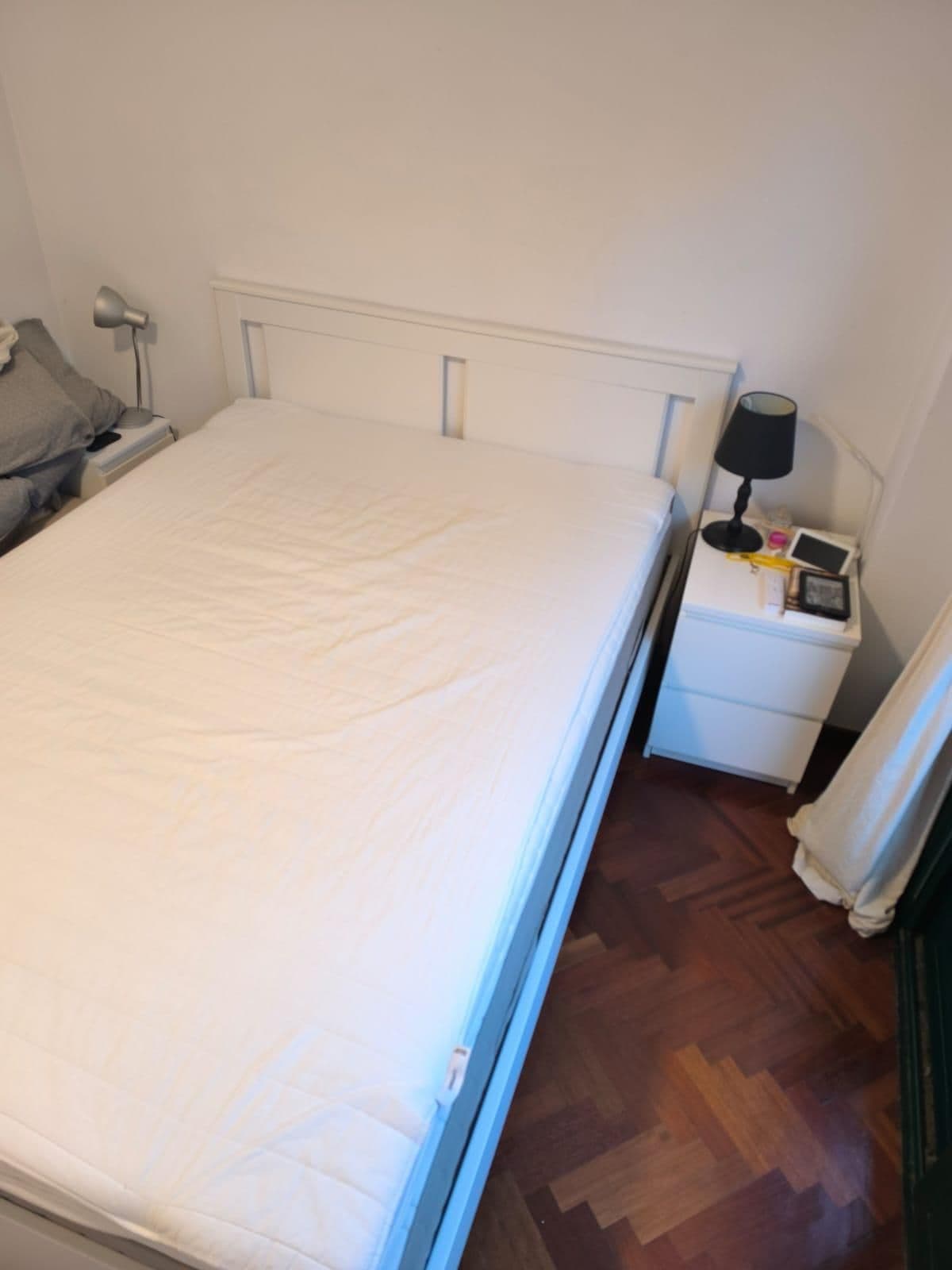 SONGESAND estructura de cama, blanco/Lönset, 140x200 cm