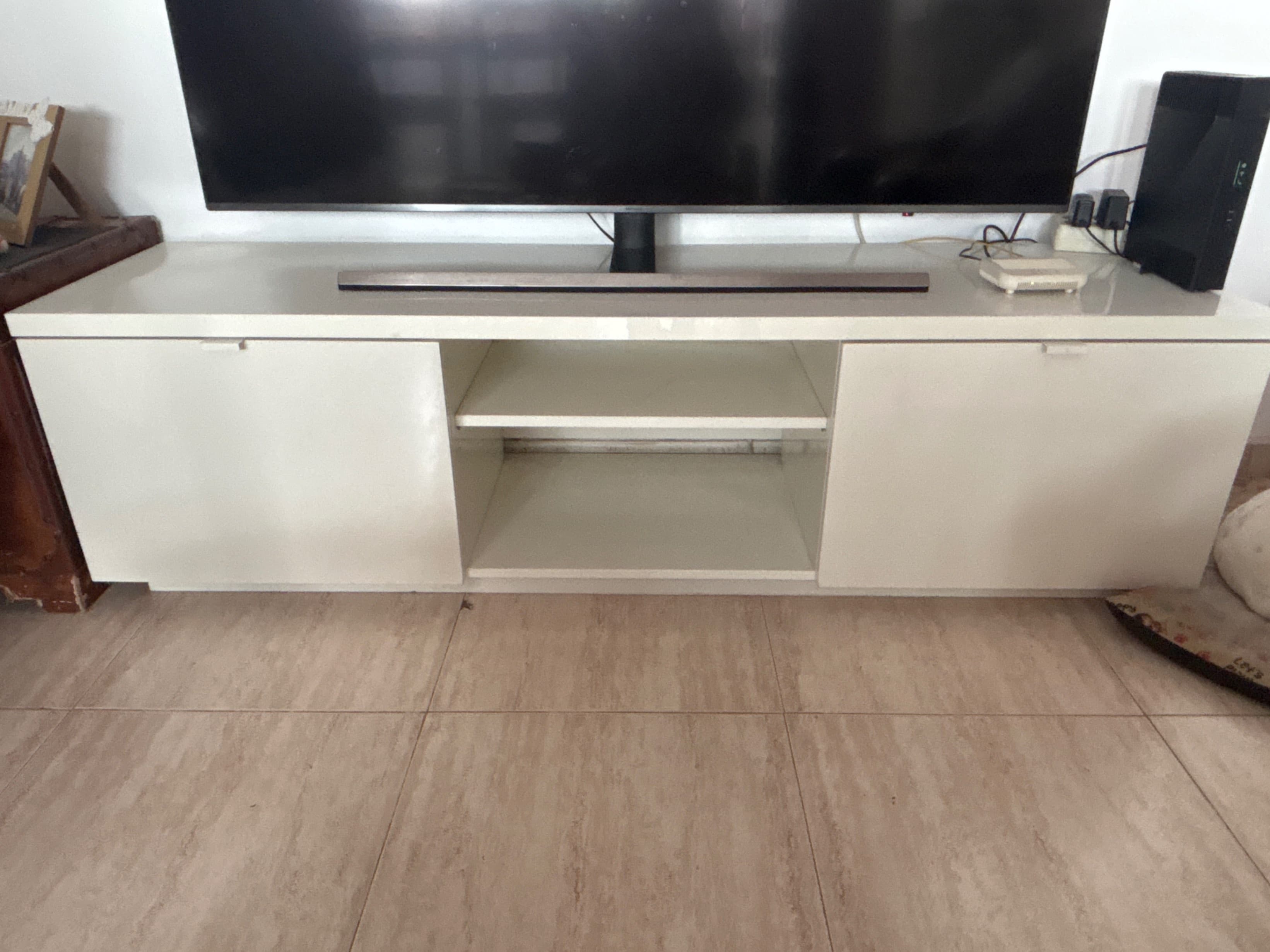 BYÅS TB-altzaria, distira handia zuria, 160x42x45 cm
