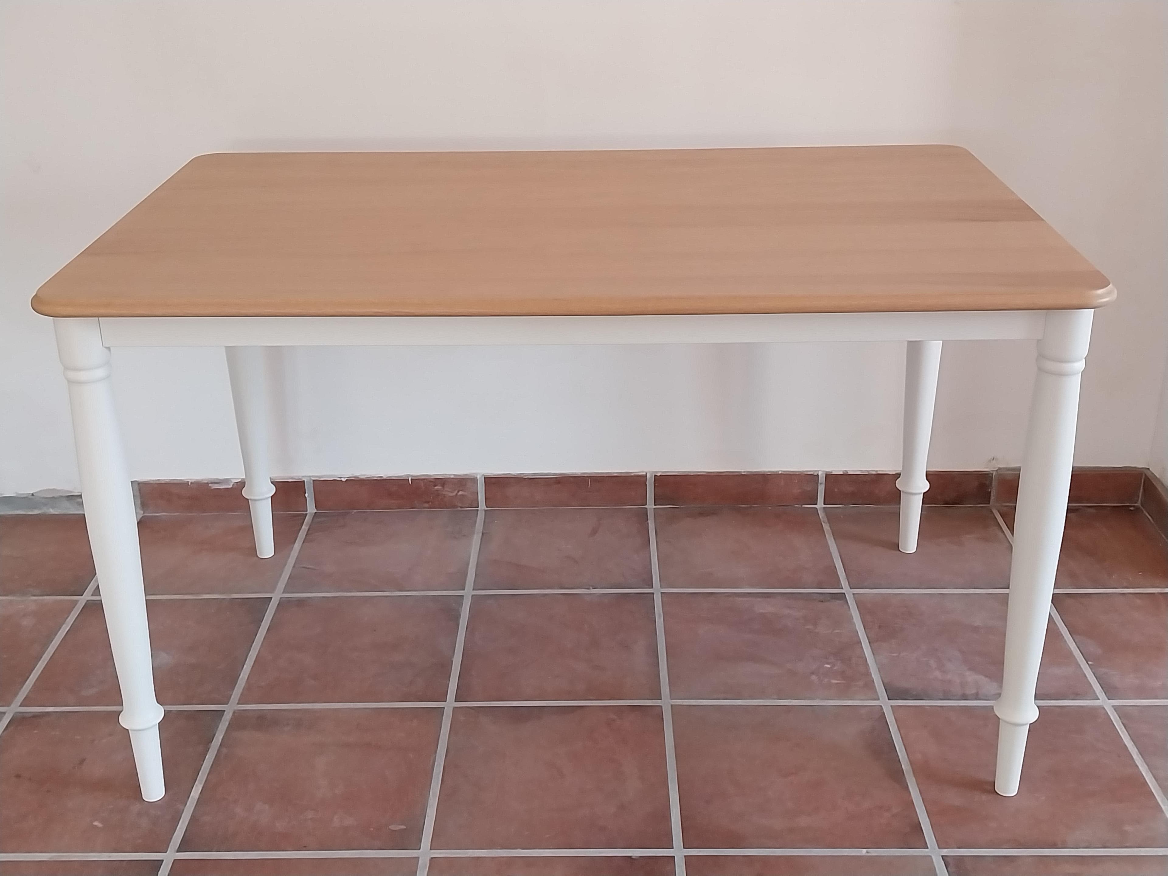 DANDERYD mesa de comedor, chapa carballo/branco, 130x80 cm