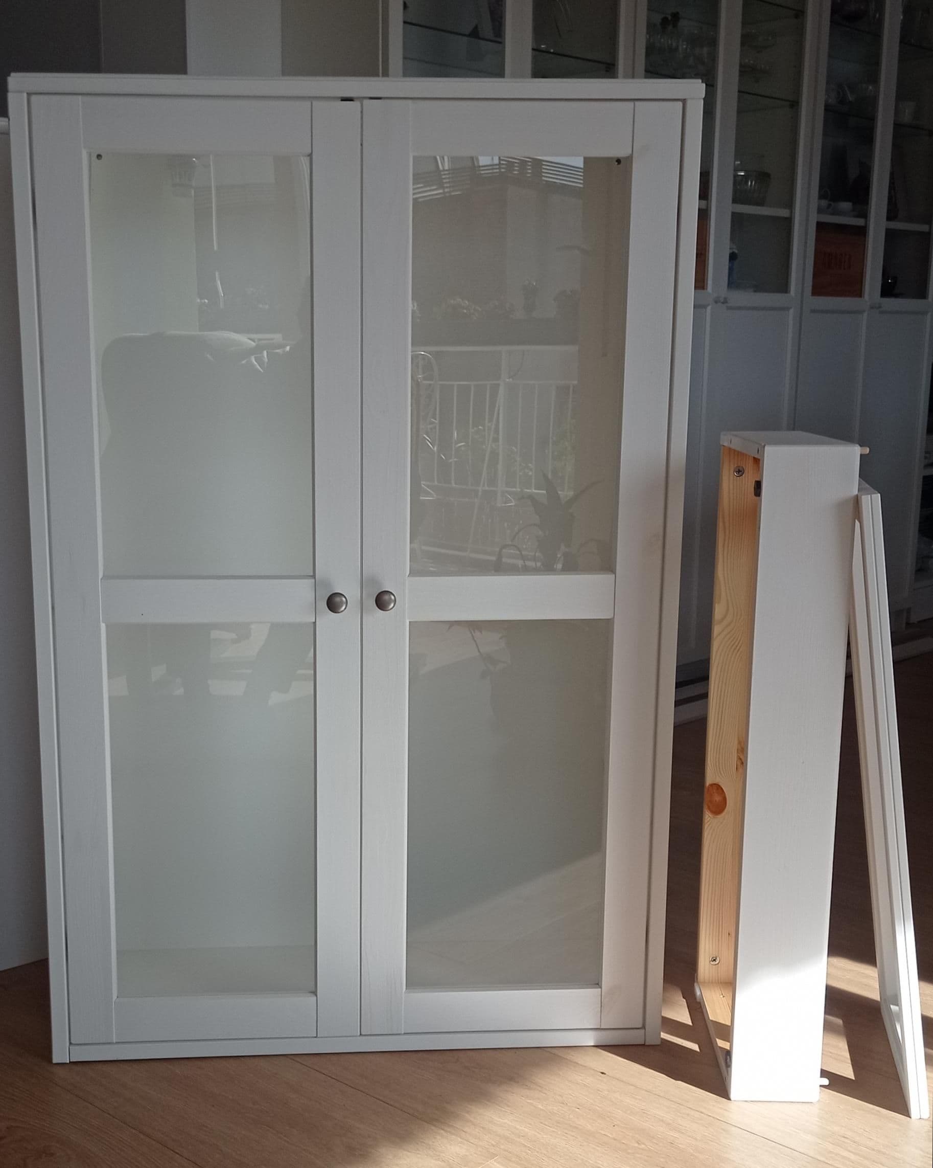 HAVSTA glass-door cabinet with plinth, white/clear glass, 81x37x134 cm