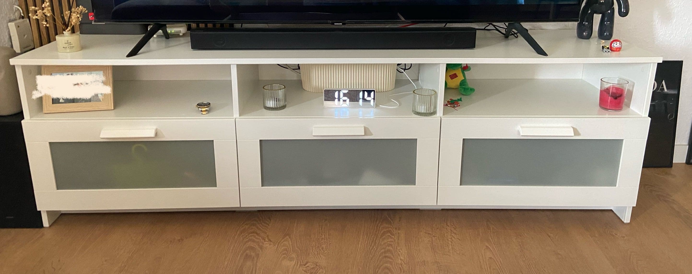 BRIMNES Mueble TV, blanco, 180x41x53 cm