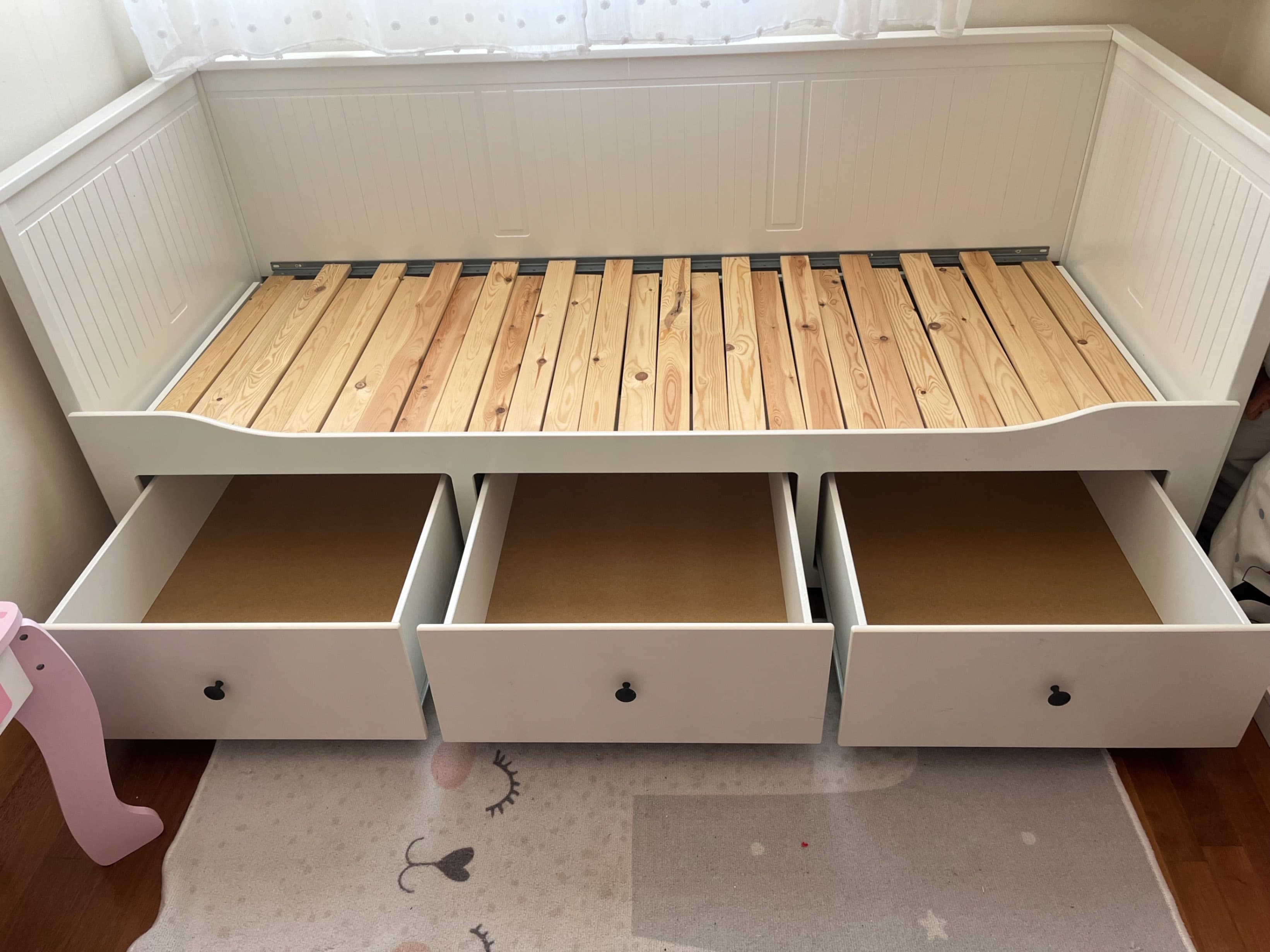 HEMNES 3 tiraderadun diban-egitura, zuria, 80x200 cm