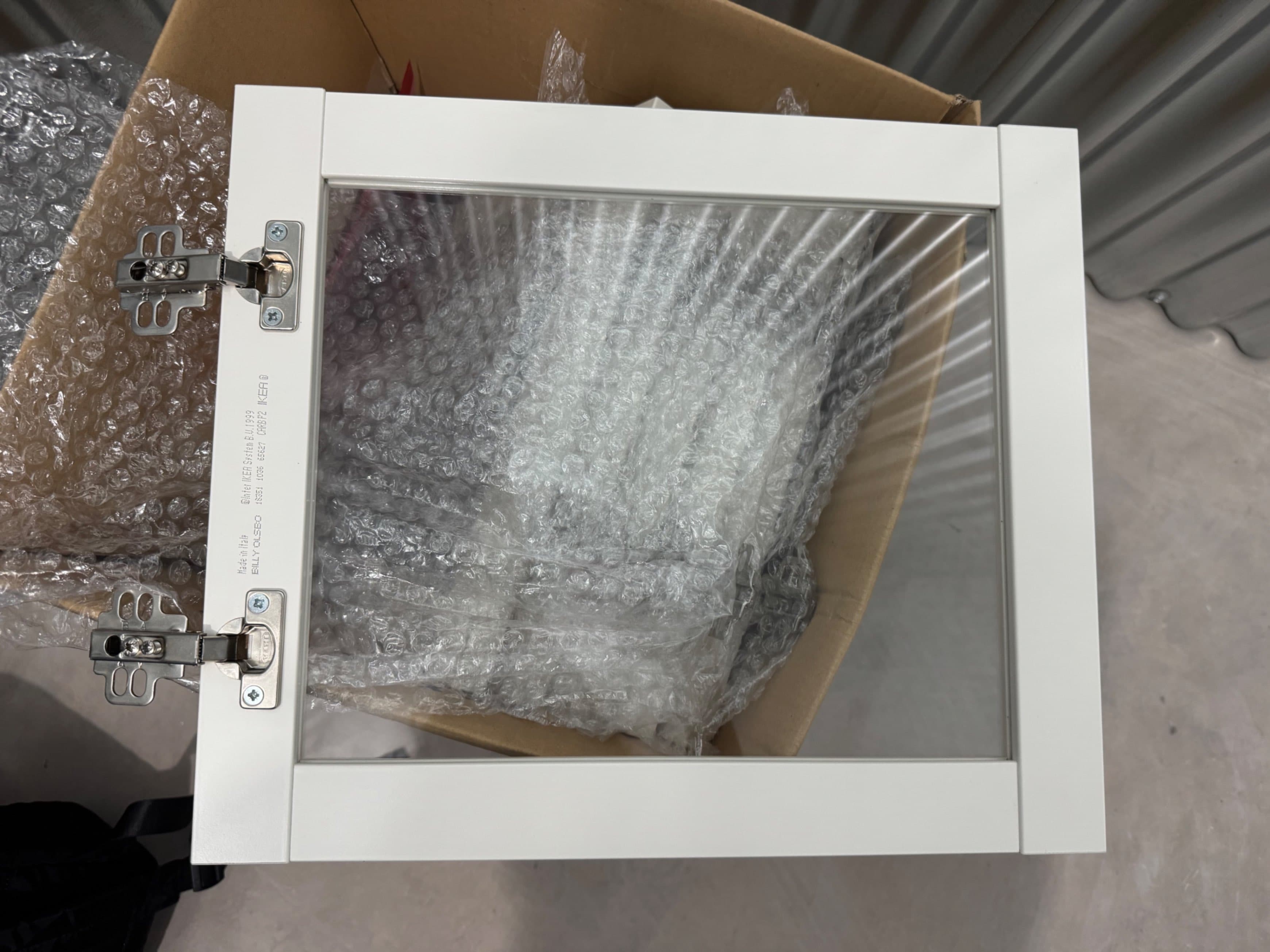 OXBERG glass door, white, 40x35 cm