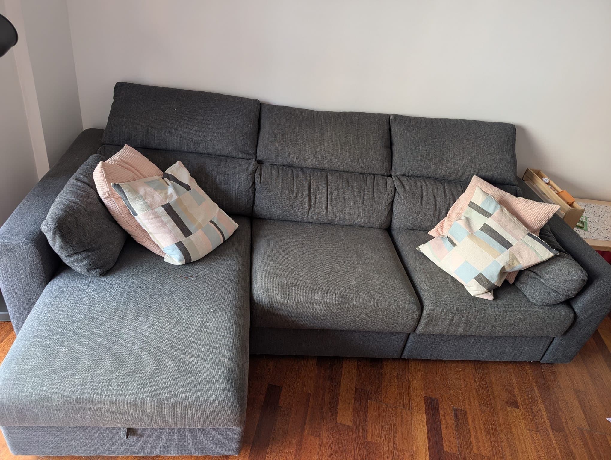ESKILSTUNA sofà de 3 places, amb chaise longue/Hillared antracita