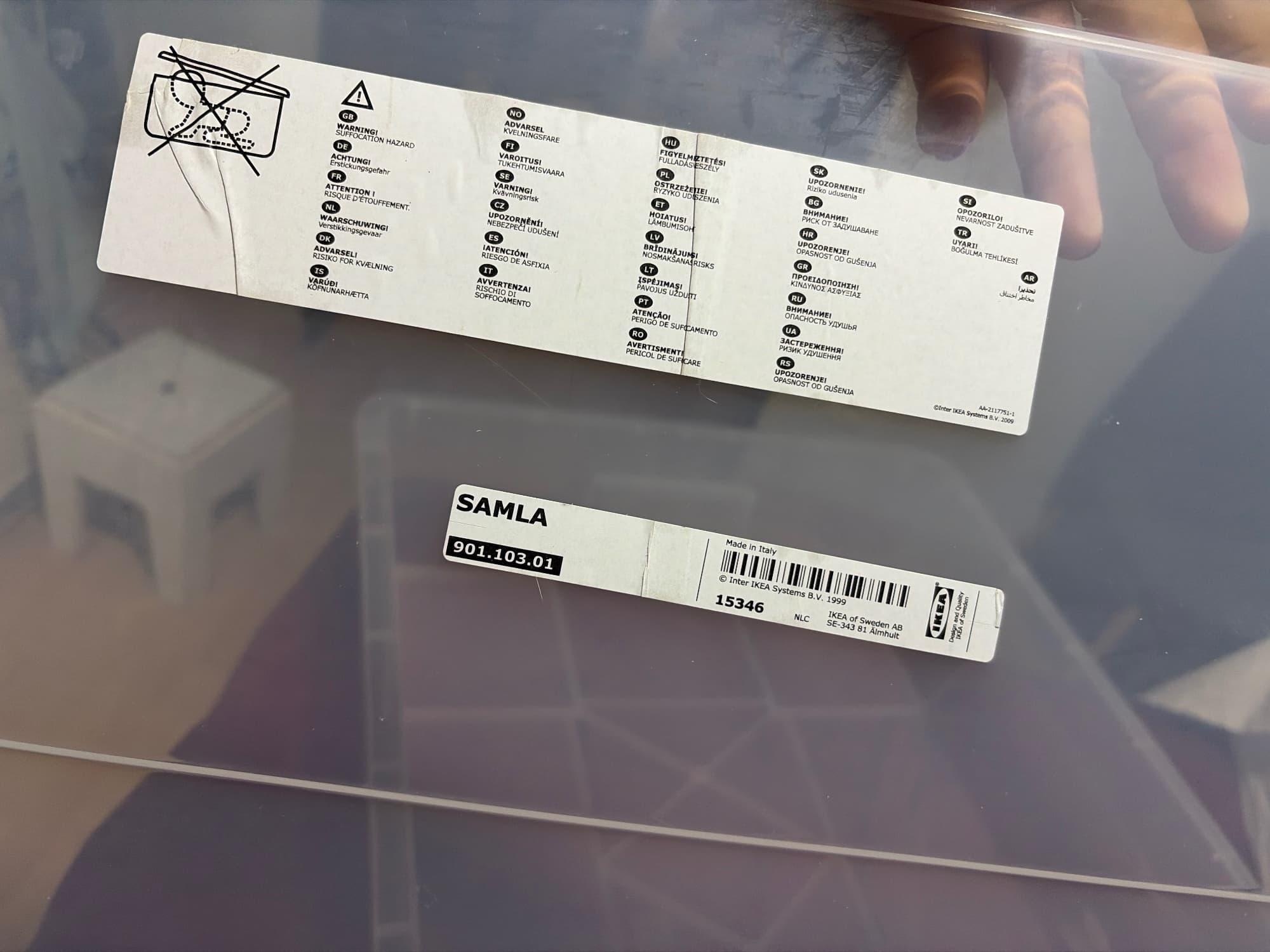 SAMLA tapa para caixa de 11 ou 22 litros, transparente