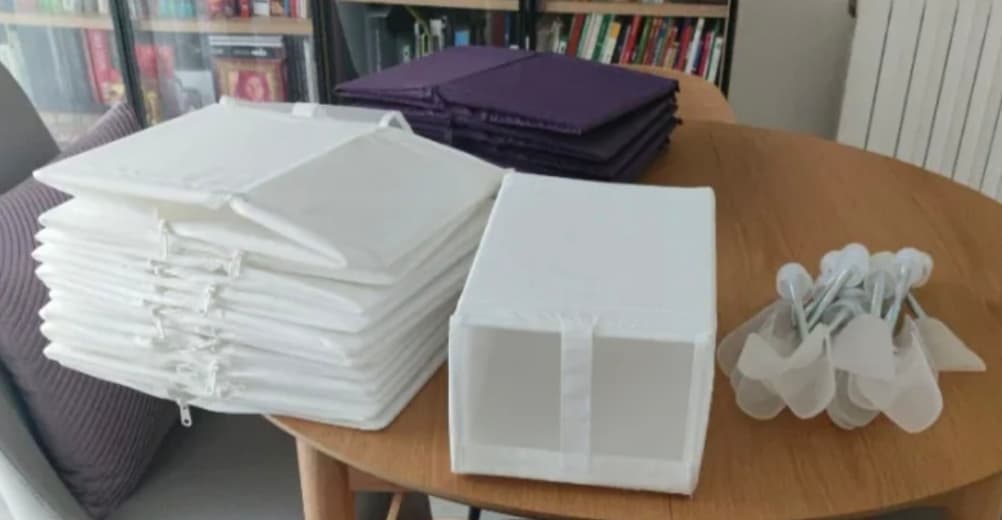 SKUBB caja para zapatos, blanco, 22x34x16 cm