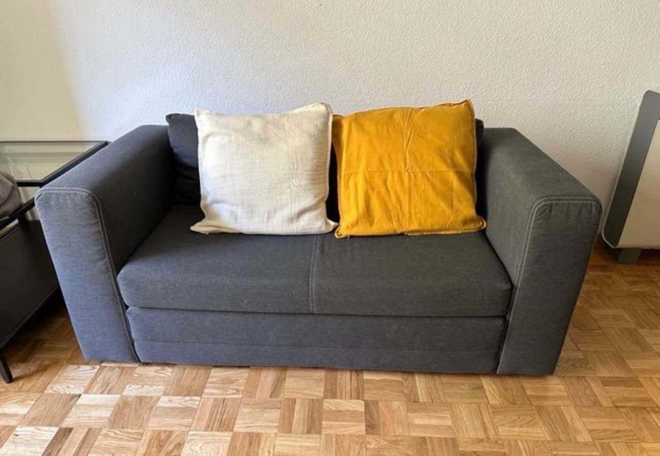 ASKEBY 2-seat sofa-bed, Knisa medium blue
