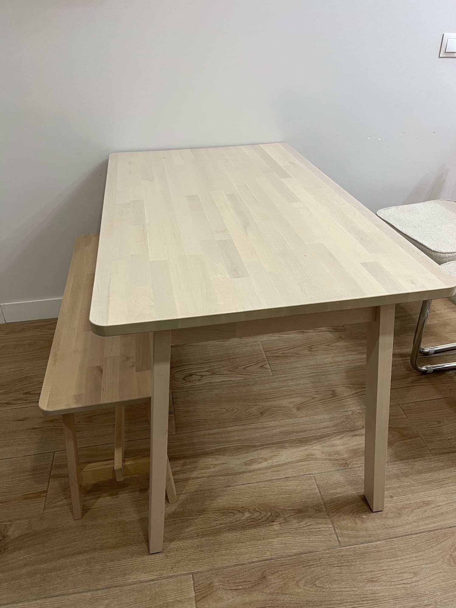 TRANETORP mesa extensible, roble tinte blanco