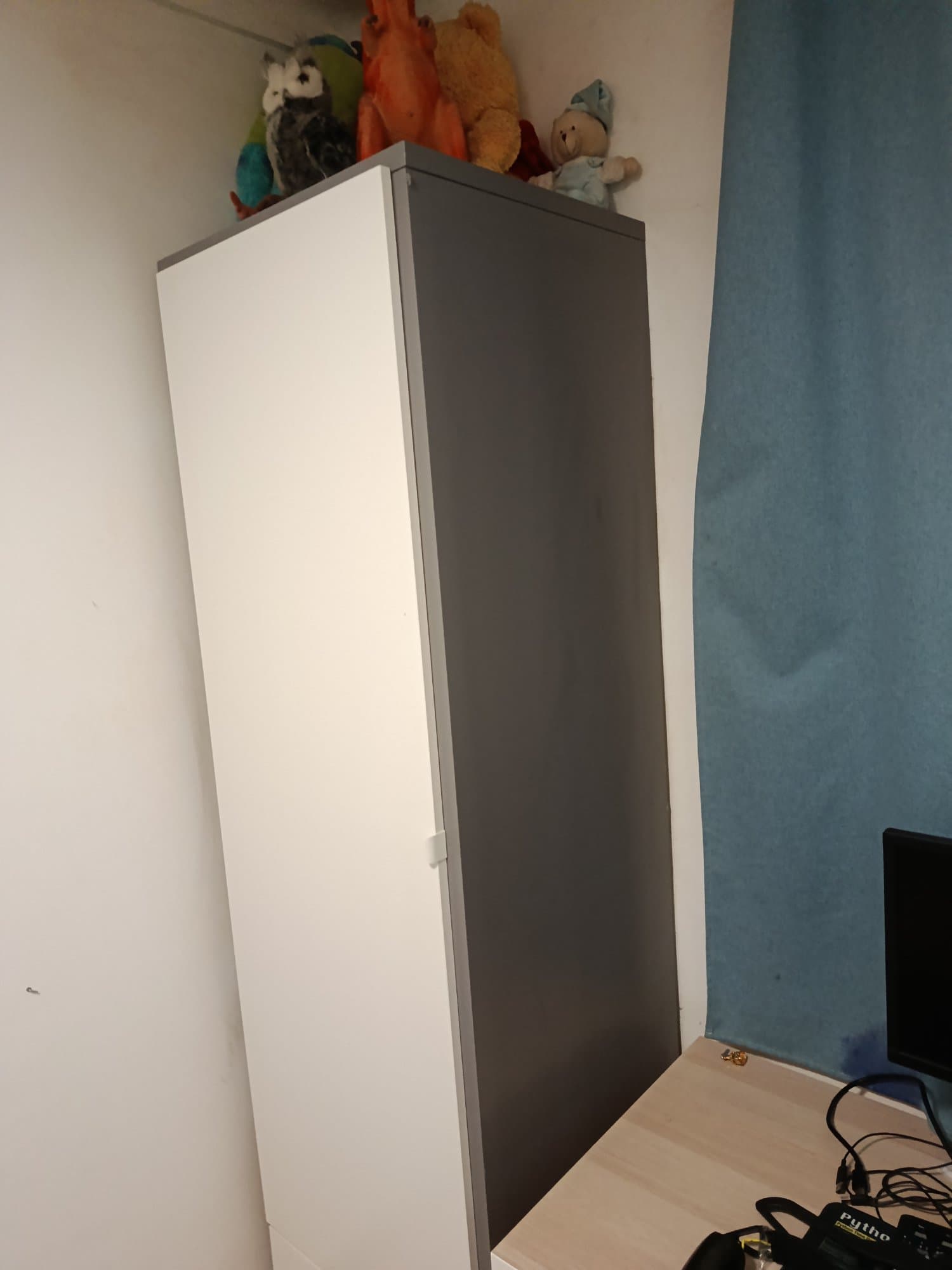 VISTHUS armario, gris/branco, 63x59x216 cm