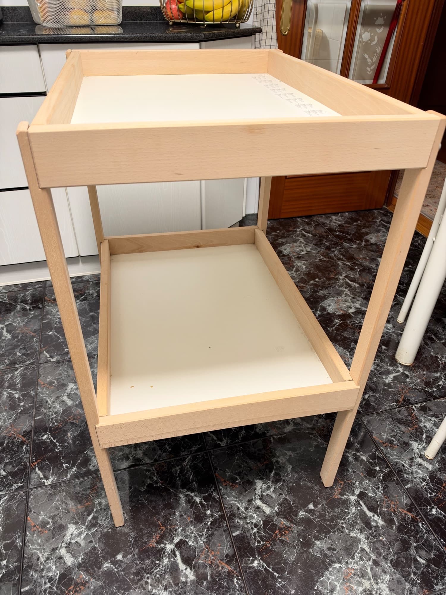 SNIGLAR changing table, beech/white, 53x72x87 cm