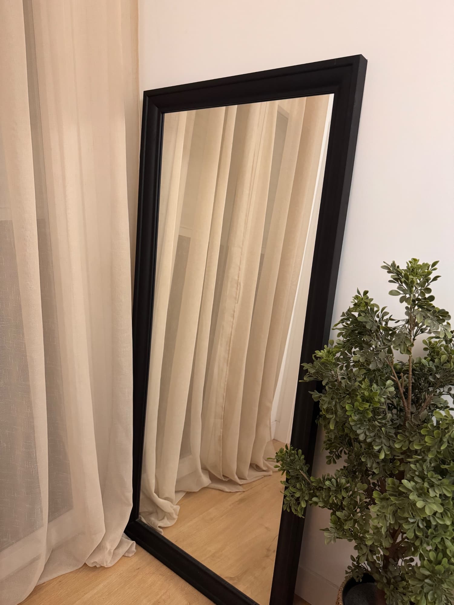 TOFTBYN espello, negro, 75x165 cm