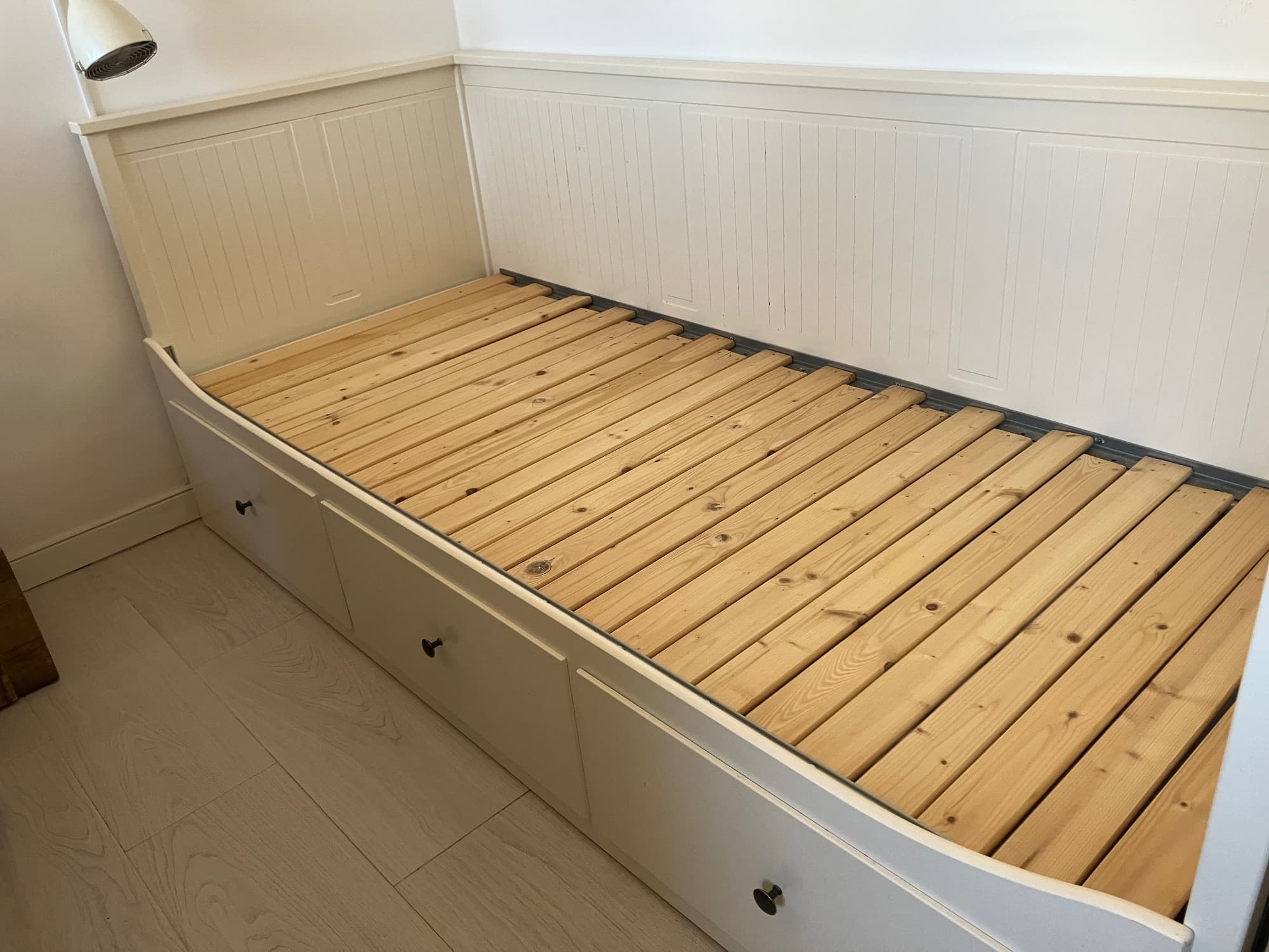 HEMNES estrutura diván con 3 caixóns, branco, 80x200 cm