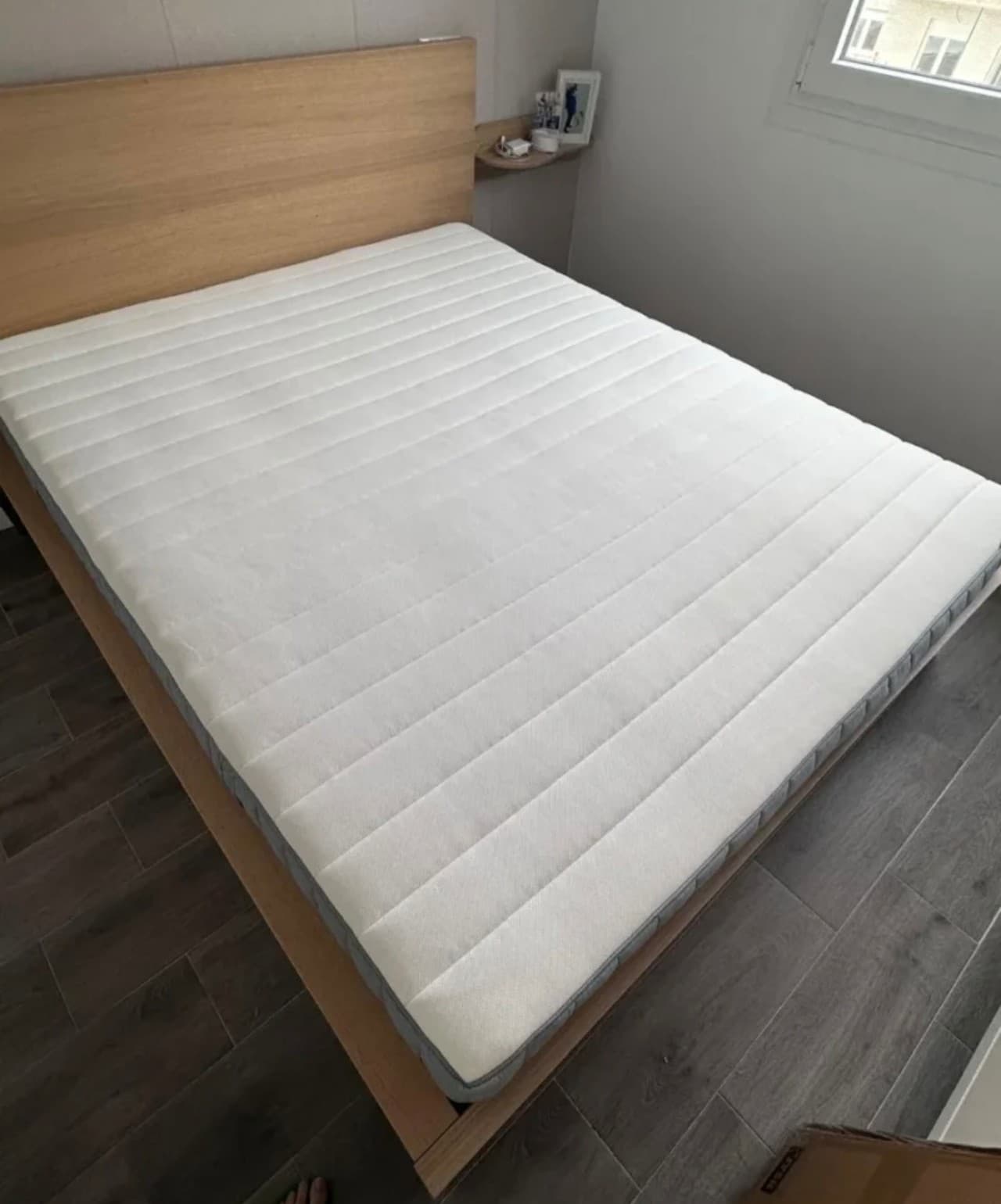 COLCHÓN IKEA VALEVÅG divan, Valevåg ferm/blau clar Knisa beix clar, 180x200 cm