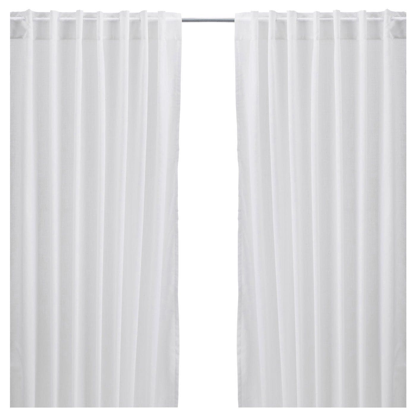 VIVAN NUEVO cortina, 1par, branco/con cinta de prego, 145x150 cm