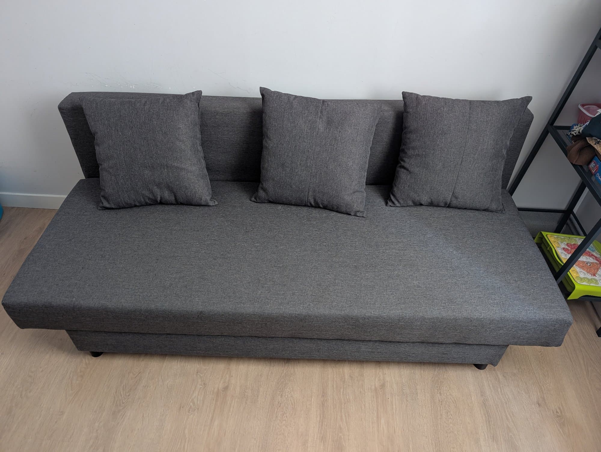 ASARUM SOFÁ CAMA 3 P 3 eserlekuko ohe-sofa, grisa