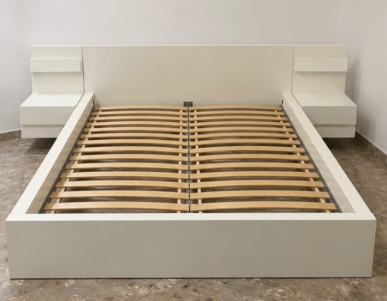STORKLINTA bed frame, white/Luröy, 160x200 cm